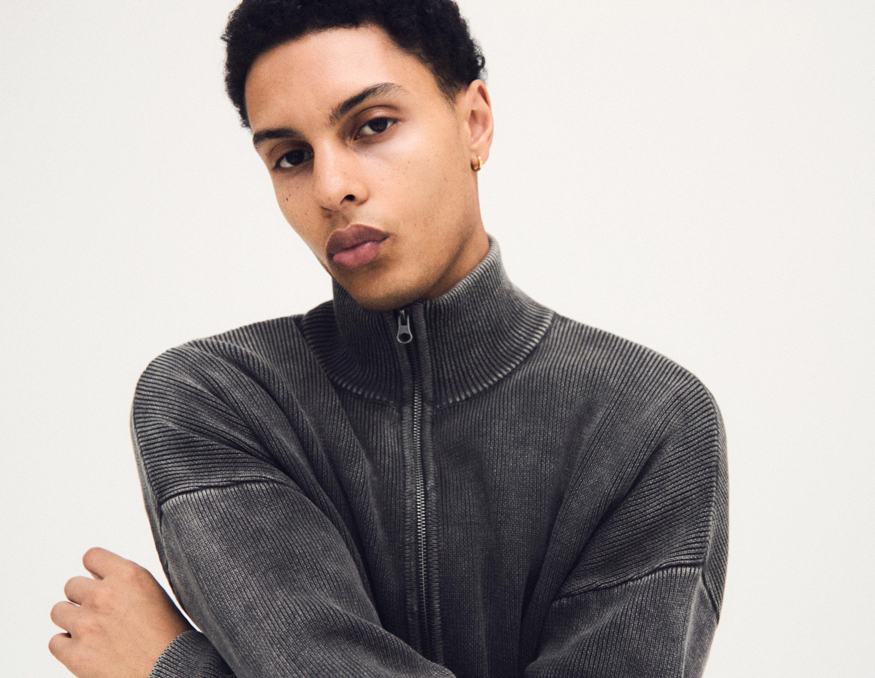 Home Grown Ribbed Full Zip Knit