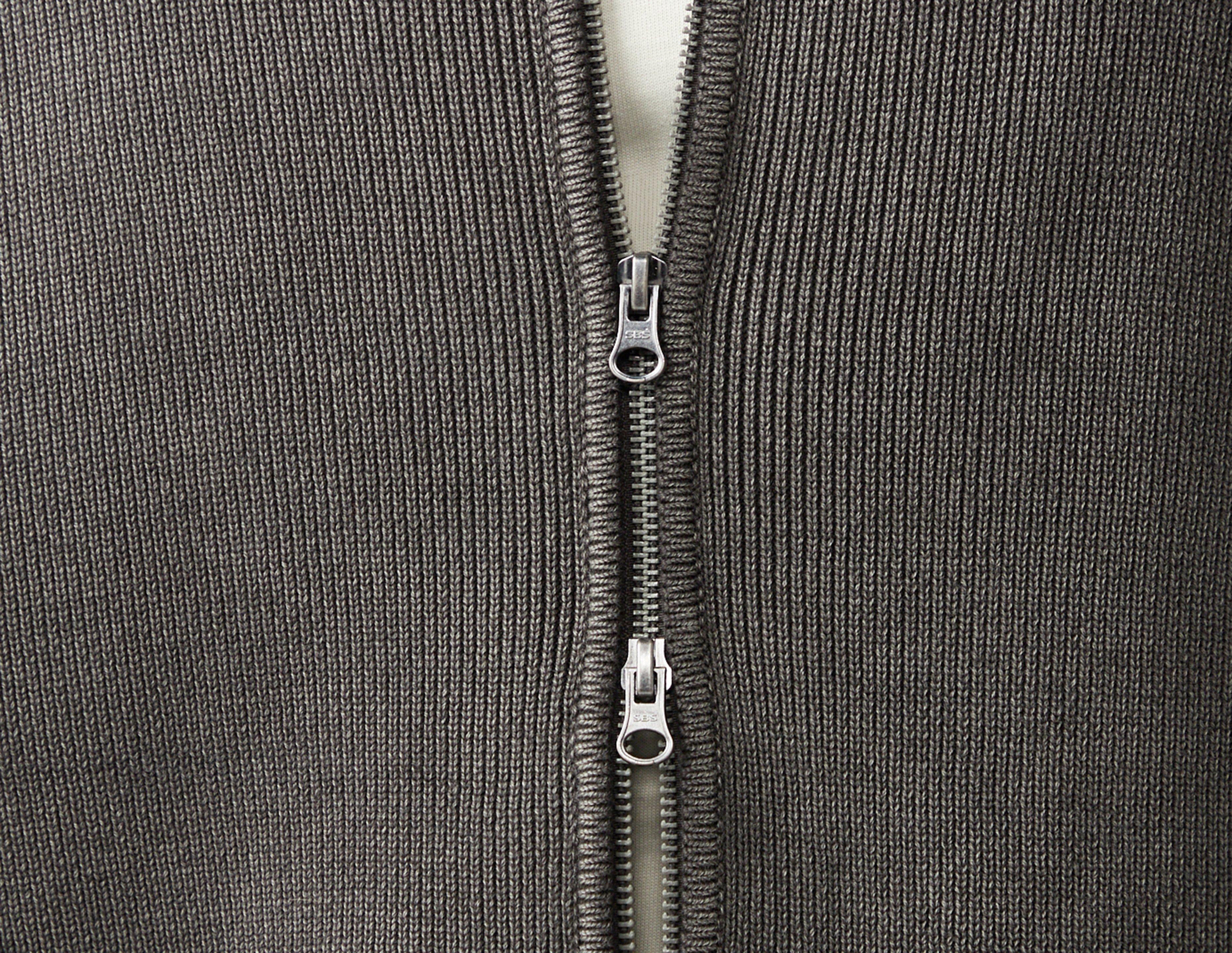 Home Grown Ribbed Full Zip Knit