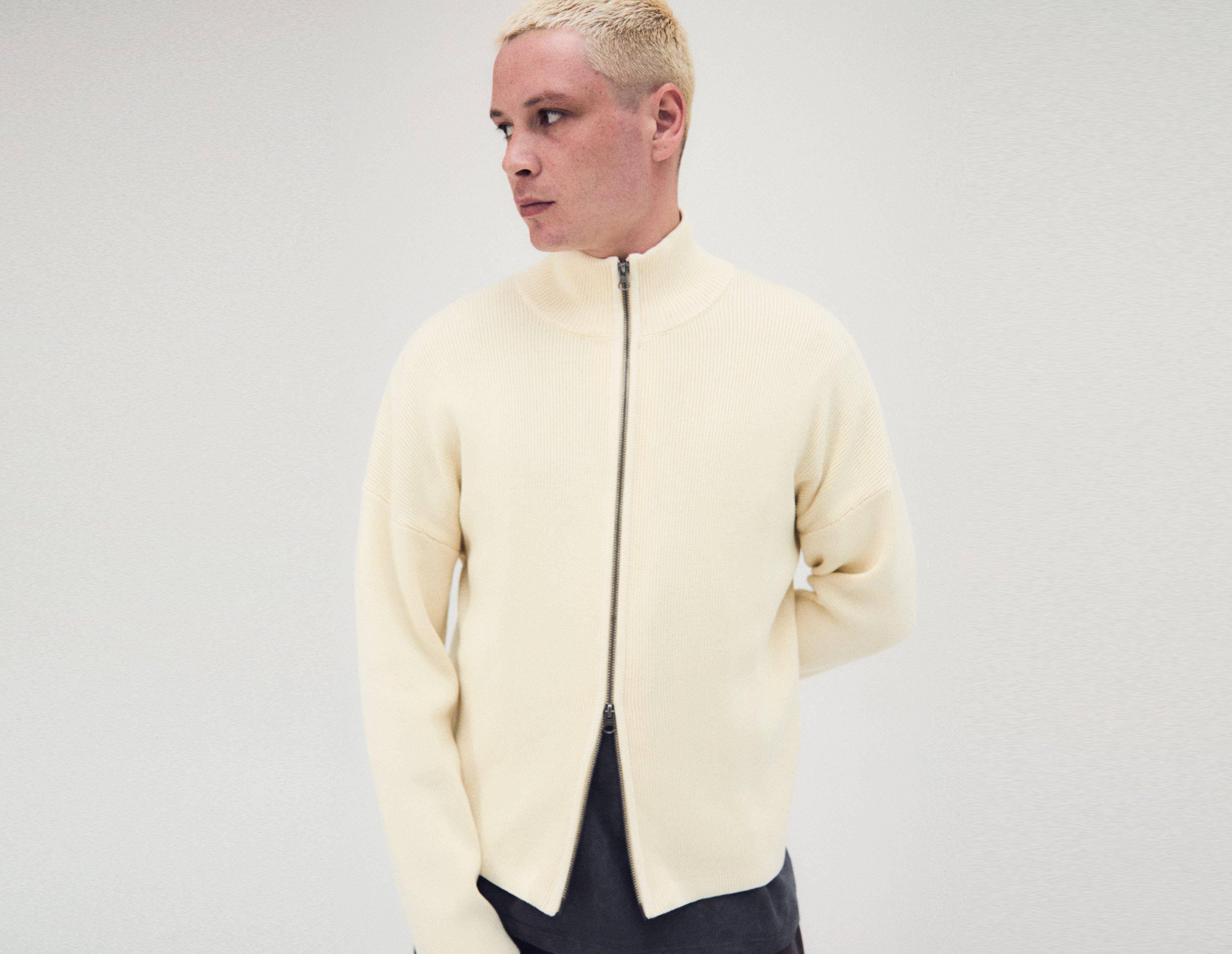 Home Grown Ribbed Full Zip Knit