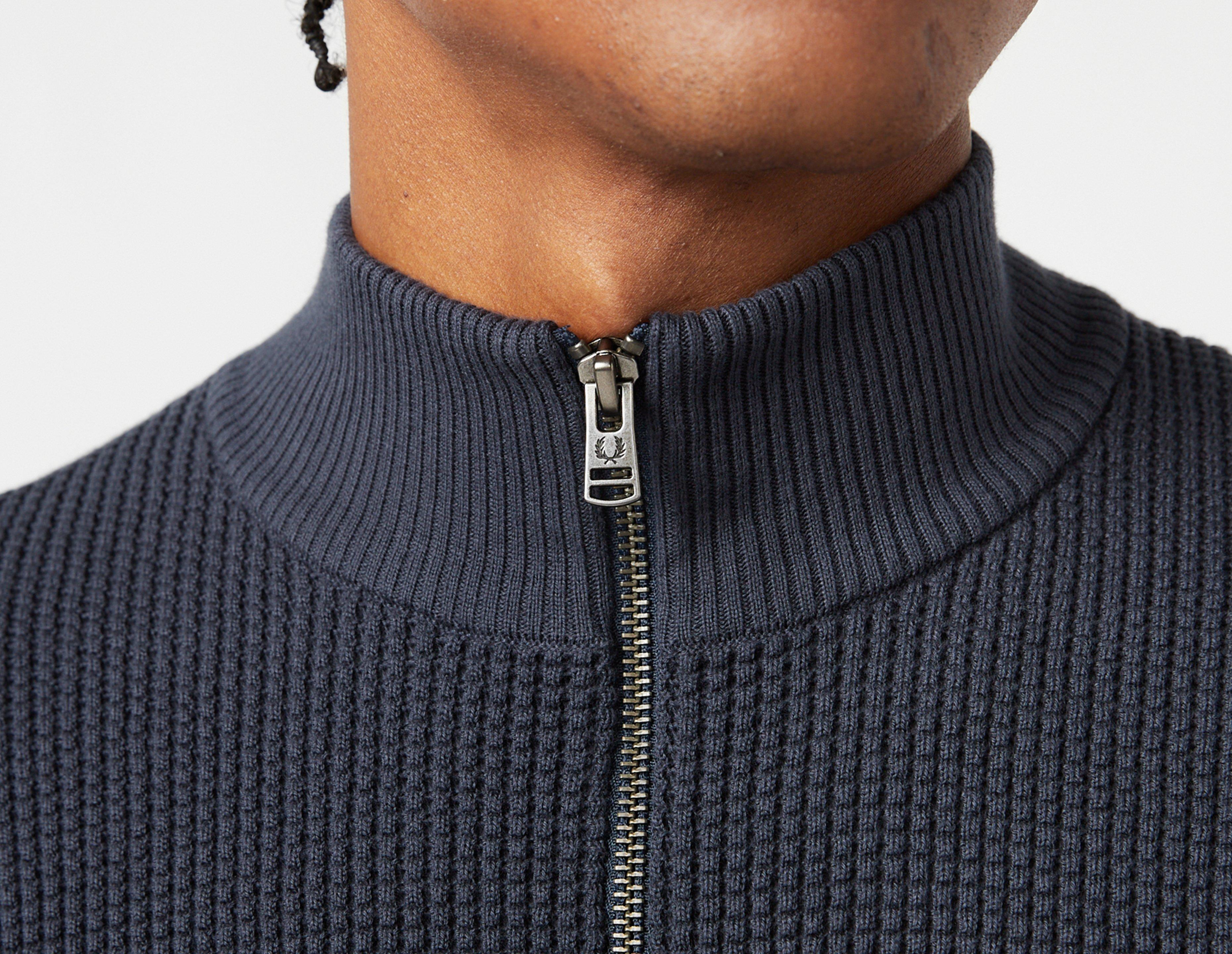 Fred Perry Waffle 1/4 Zip Sweatshirt