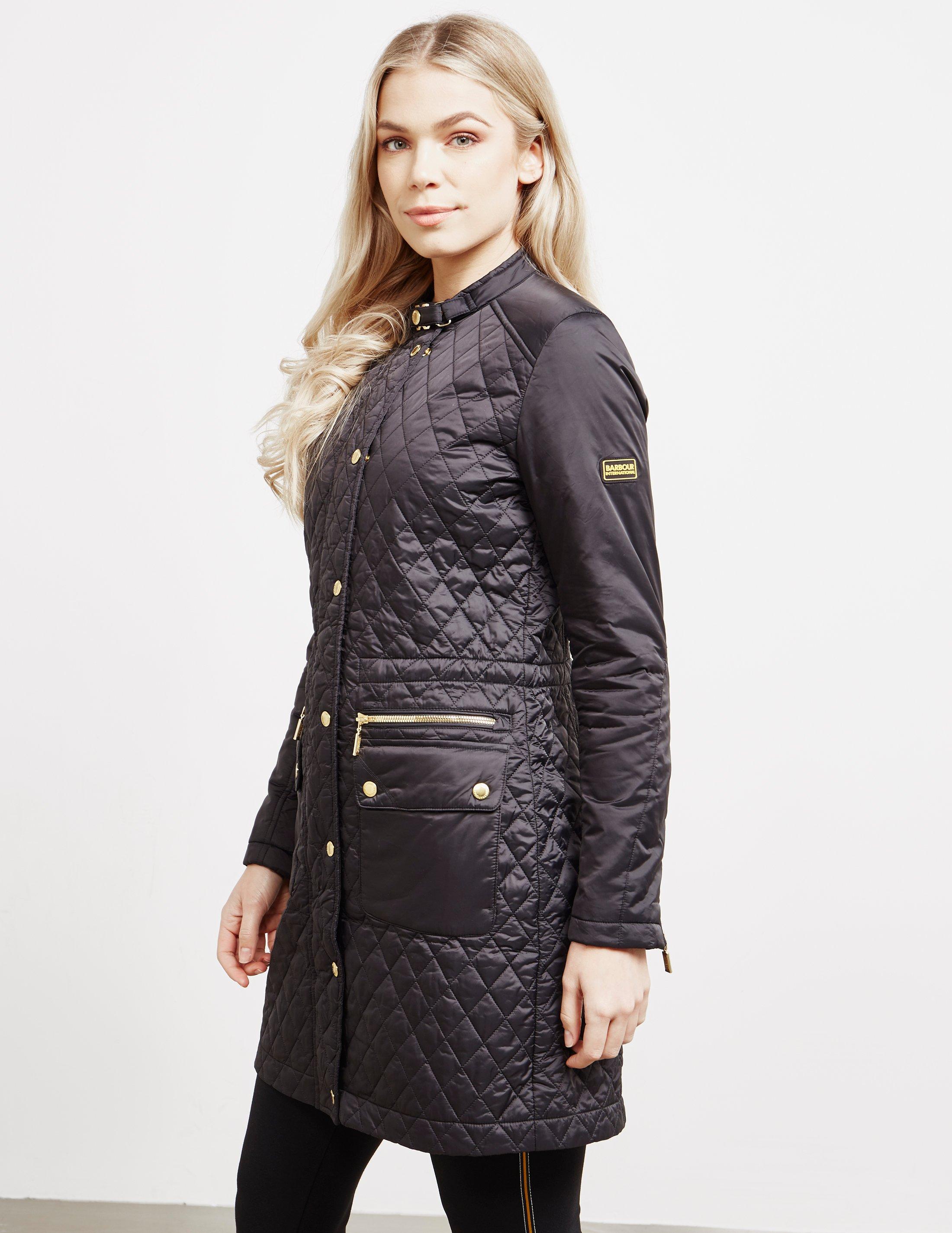 barbour port gower long quilted coat