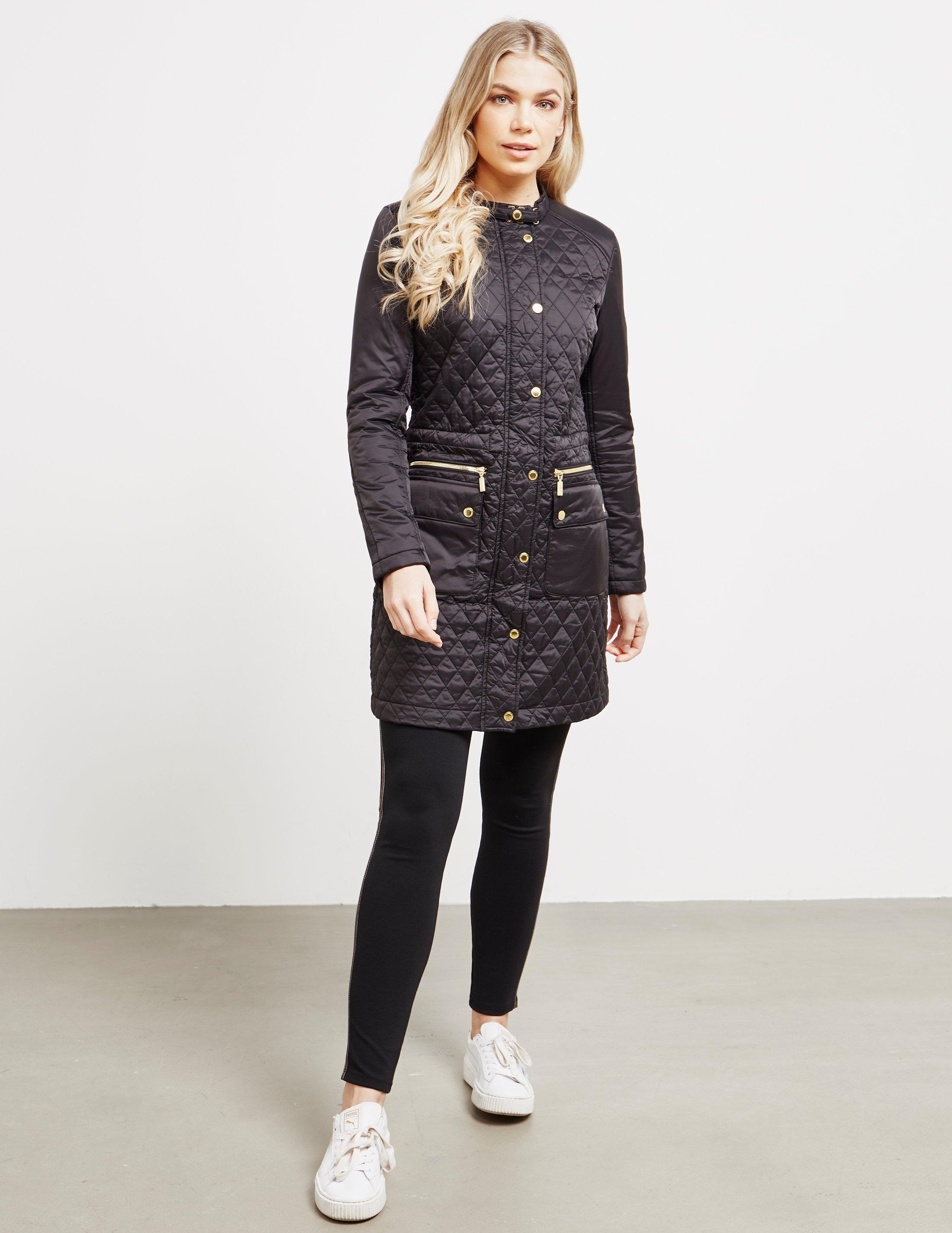 barbour international port gower quilted jacket black