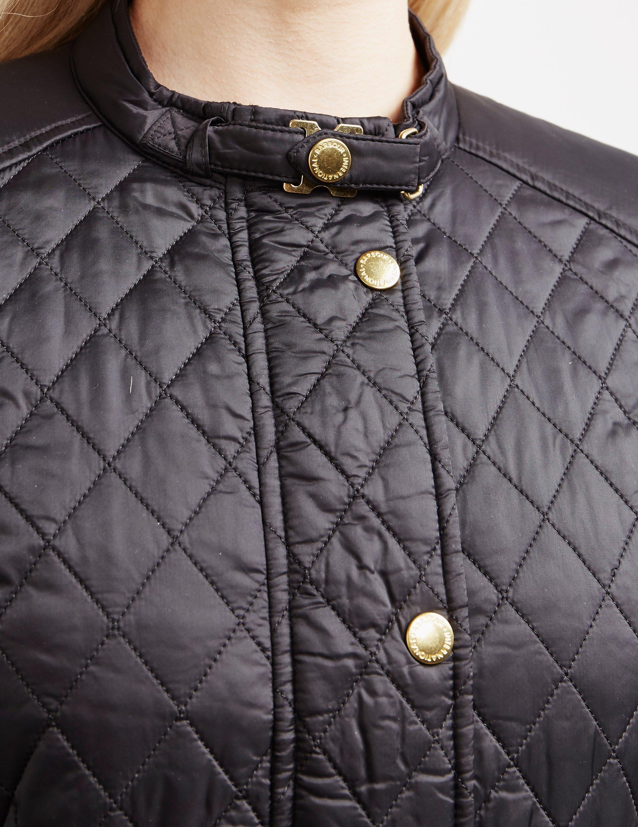 barbour international port gower quilted jacket black