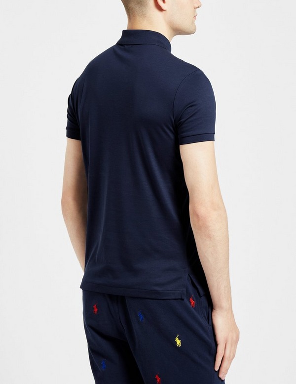 Blue Polo Ralph Lauren Plain Pima Short Sleeve Polo Shirt Tessuti
