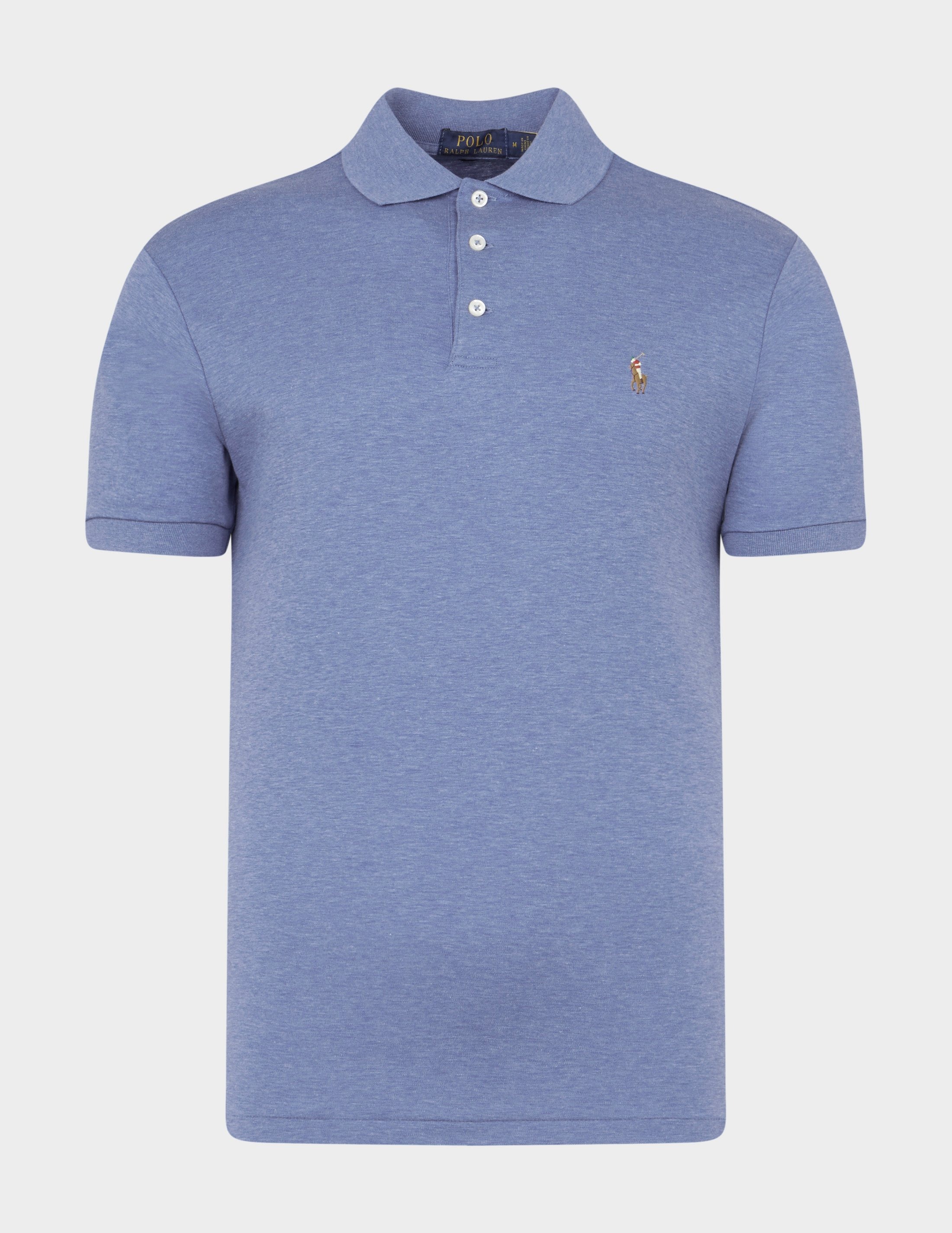 Blue Polo Ralph Lauren Plain Pima Short Sleeve Polo Shirt Tessuti