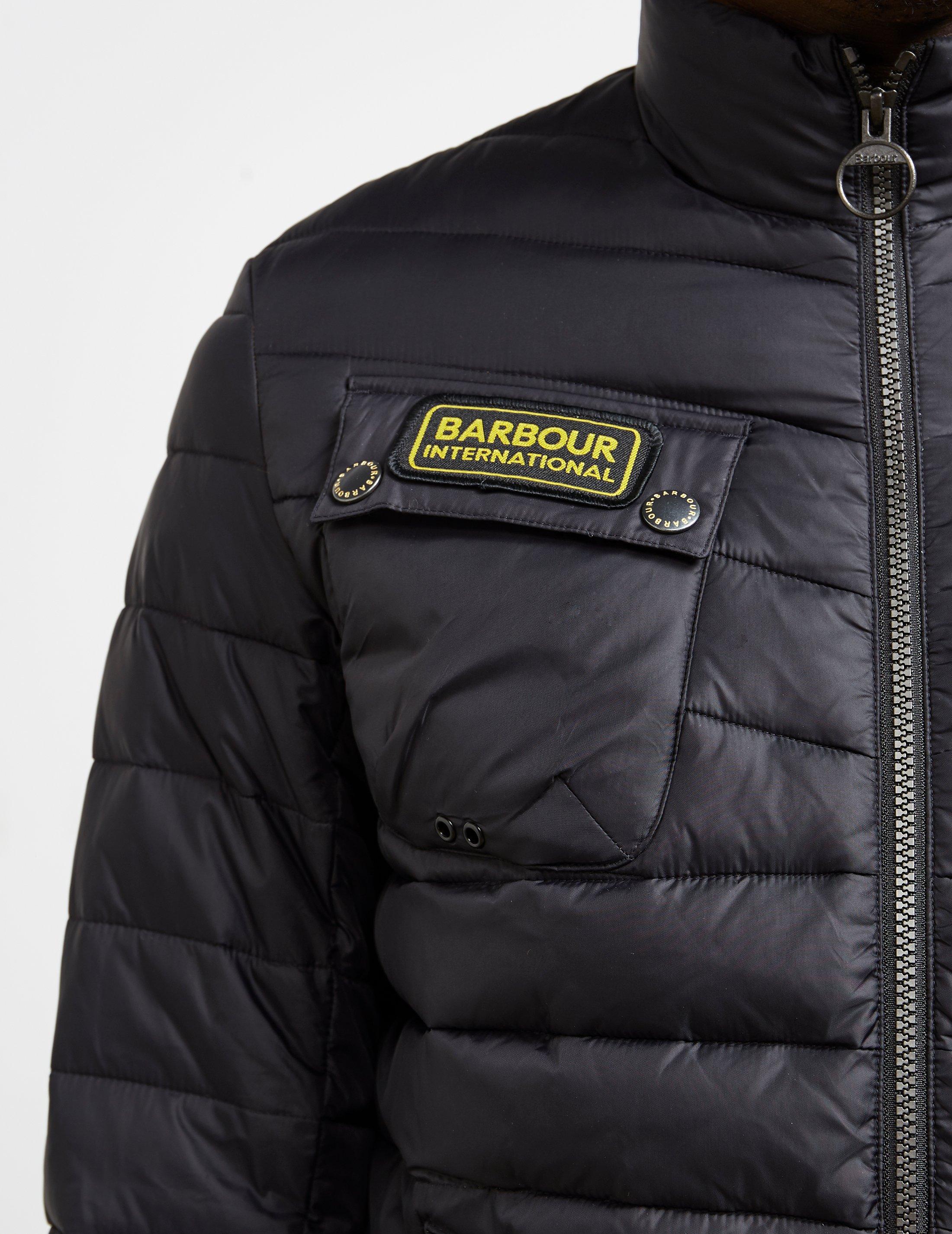 barbour international chain baffle quilted jacket
