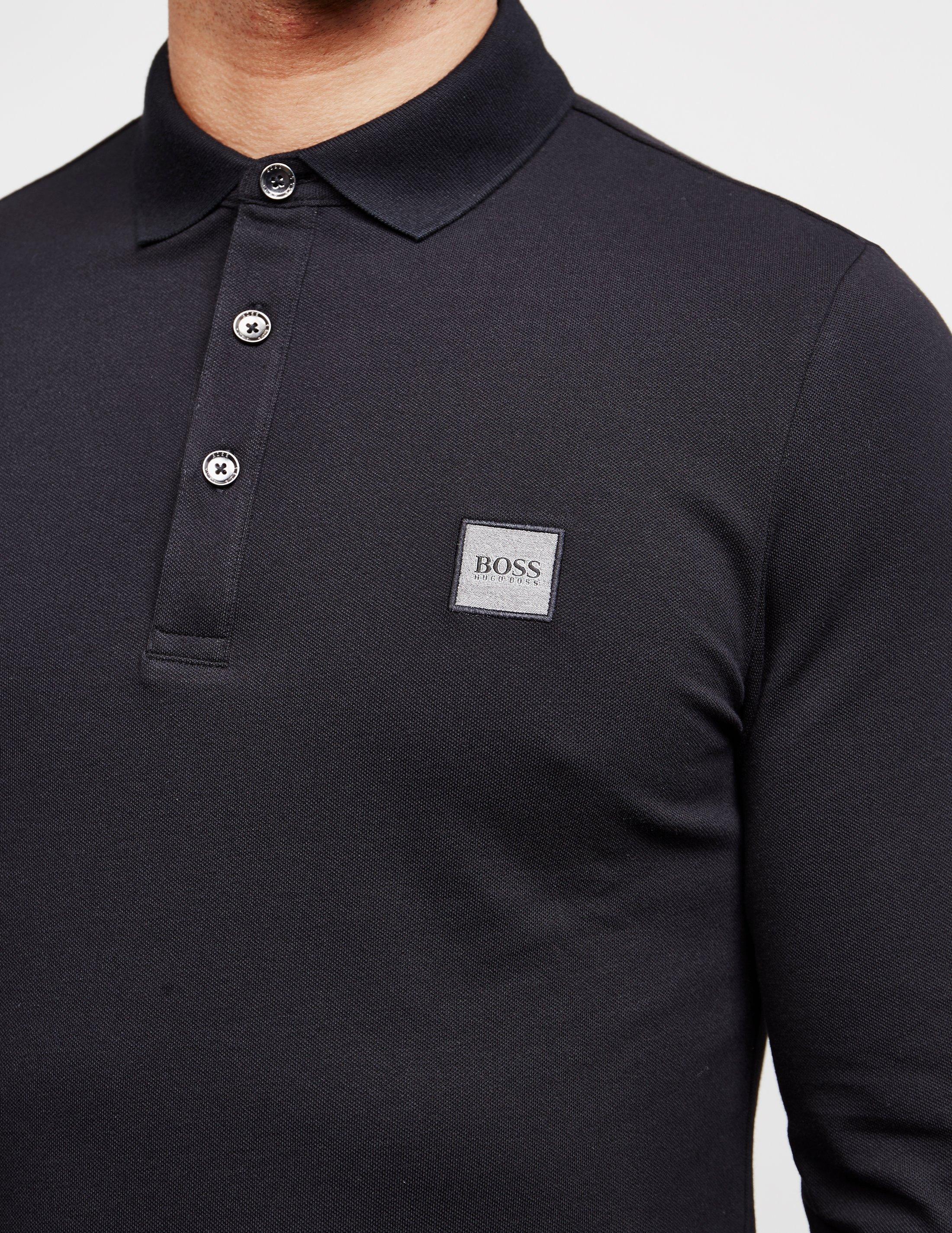 Black BOSS Passerby Long Sleeve Polo 