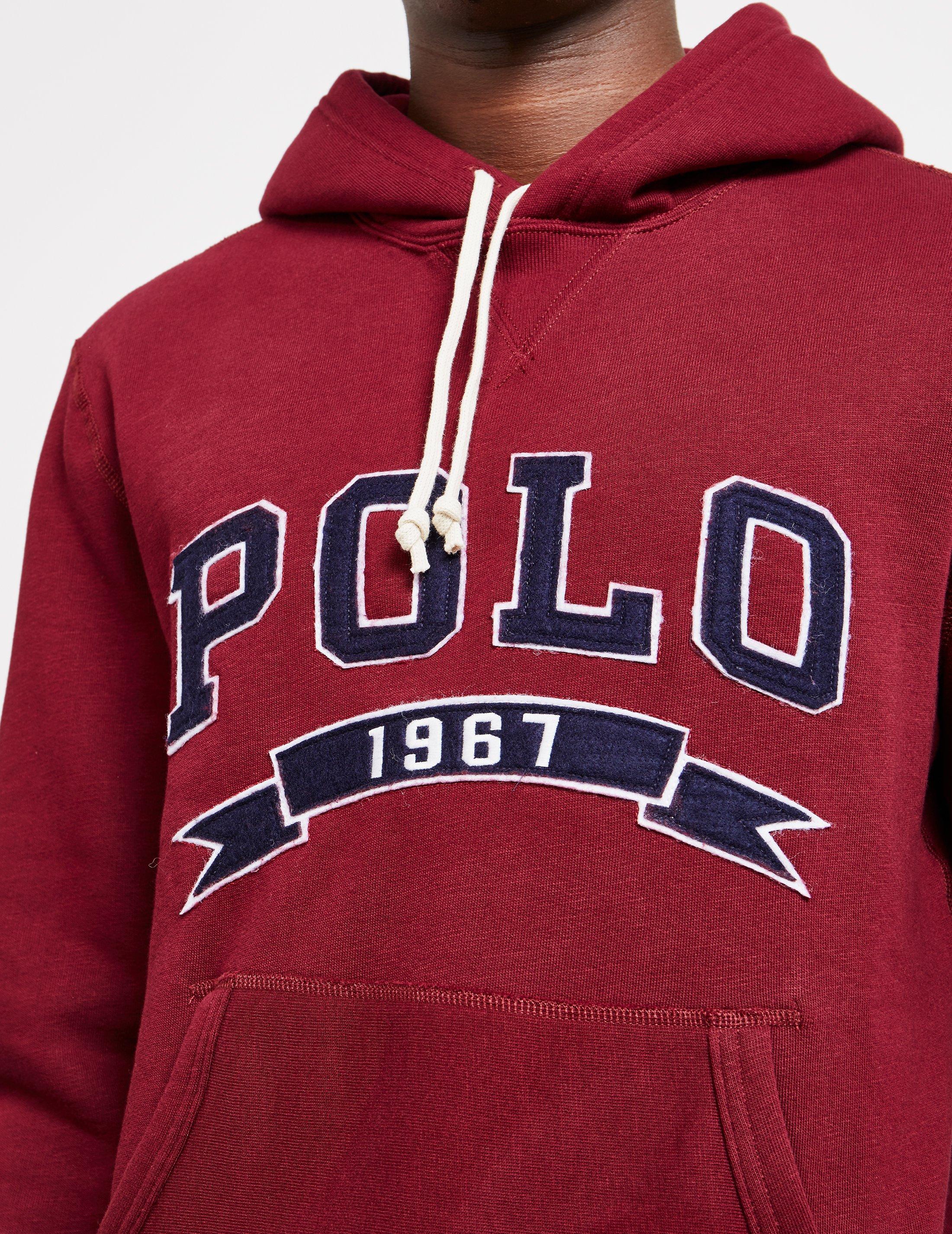 red polo fleece hoodie