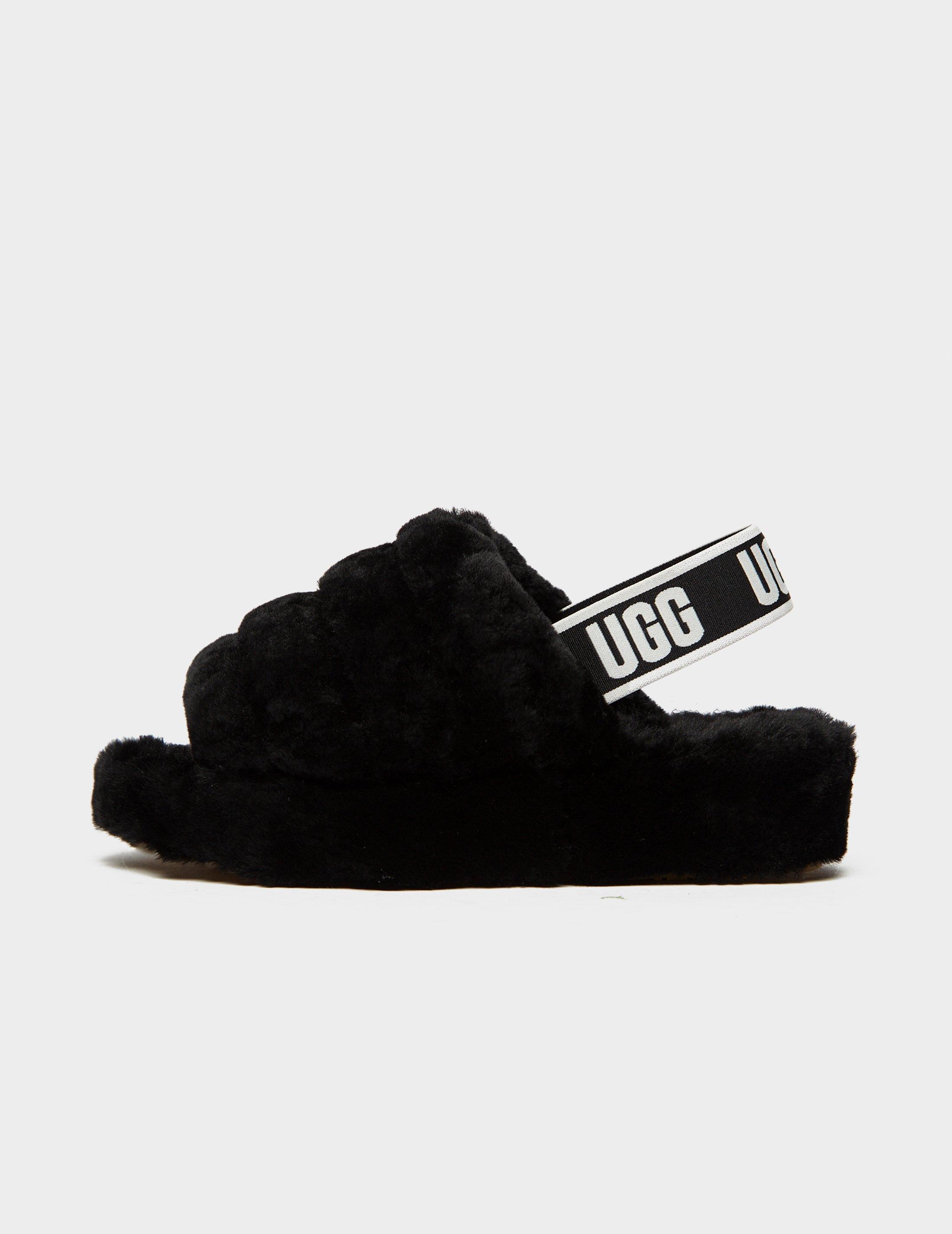all black ugg slides