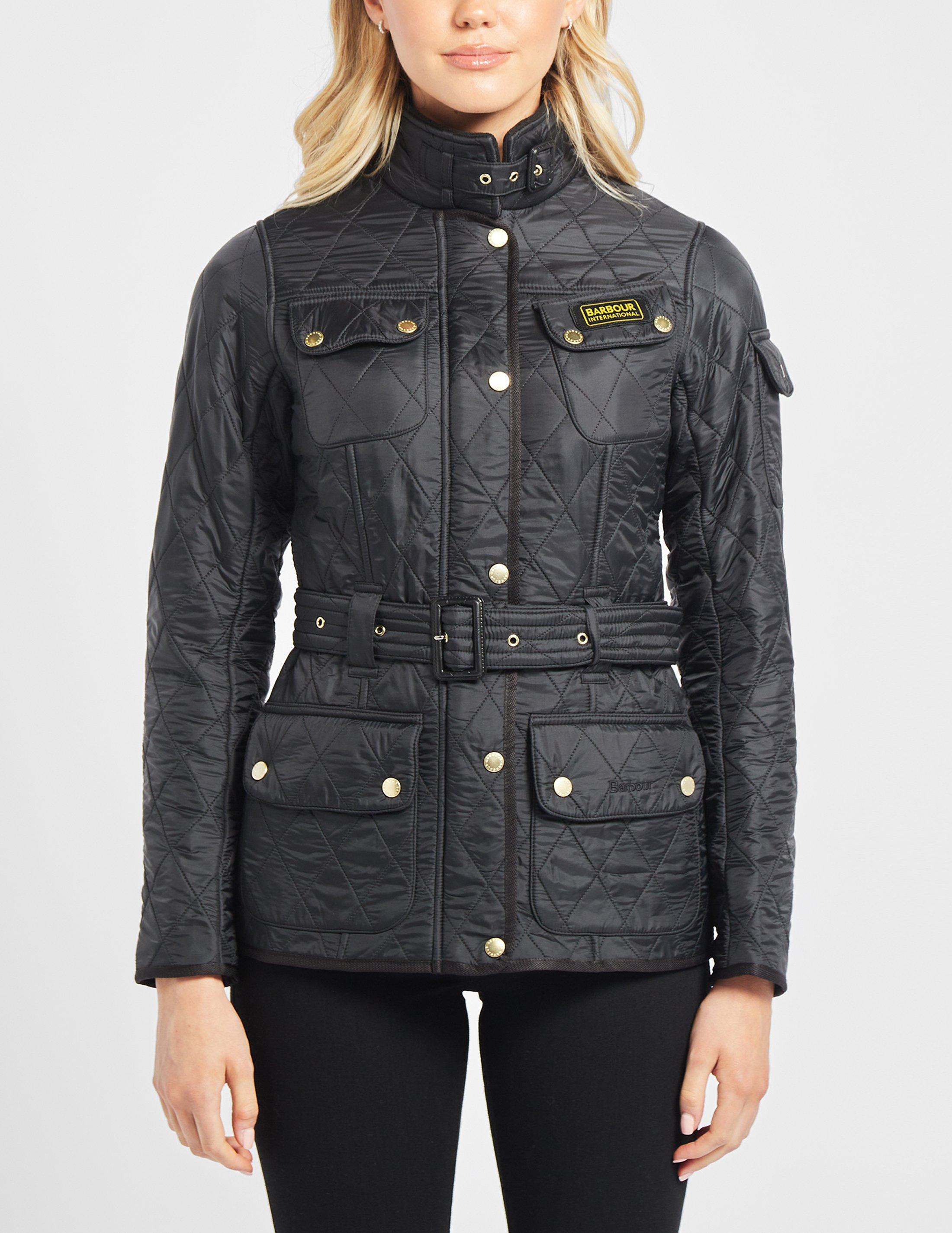 women's barbour international polarquilt jacket black