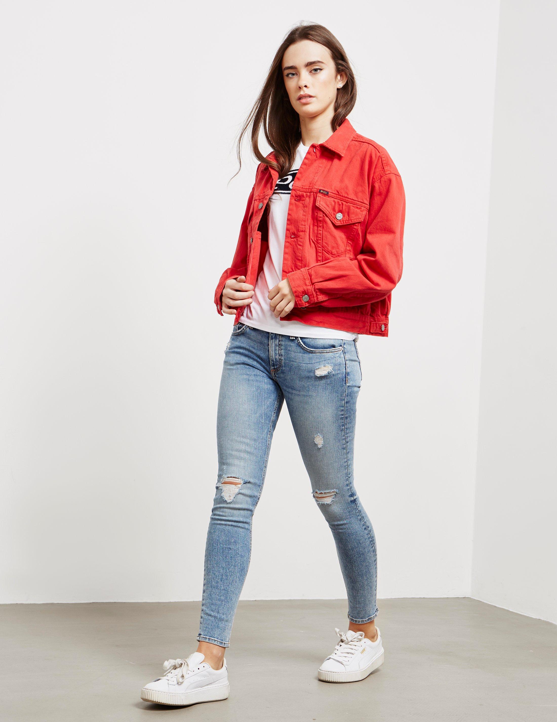 ralph lauren red denim jacket