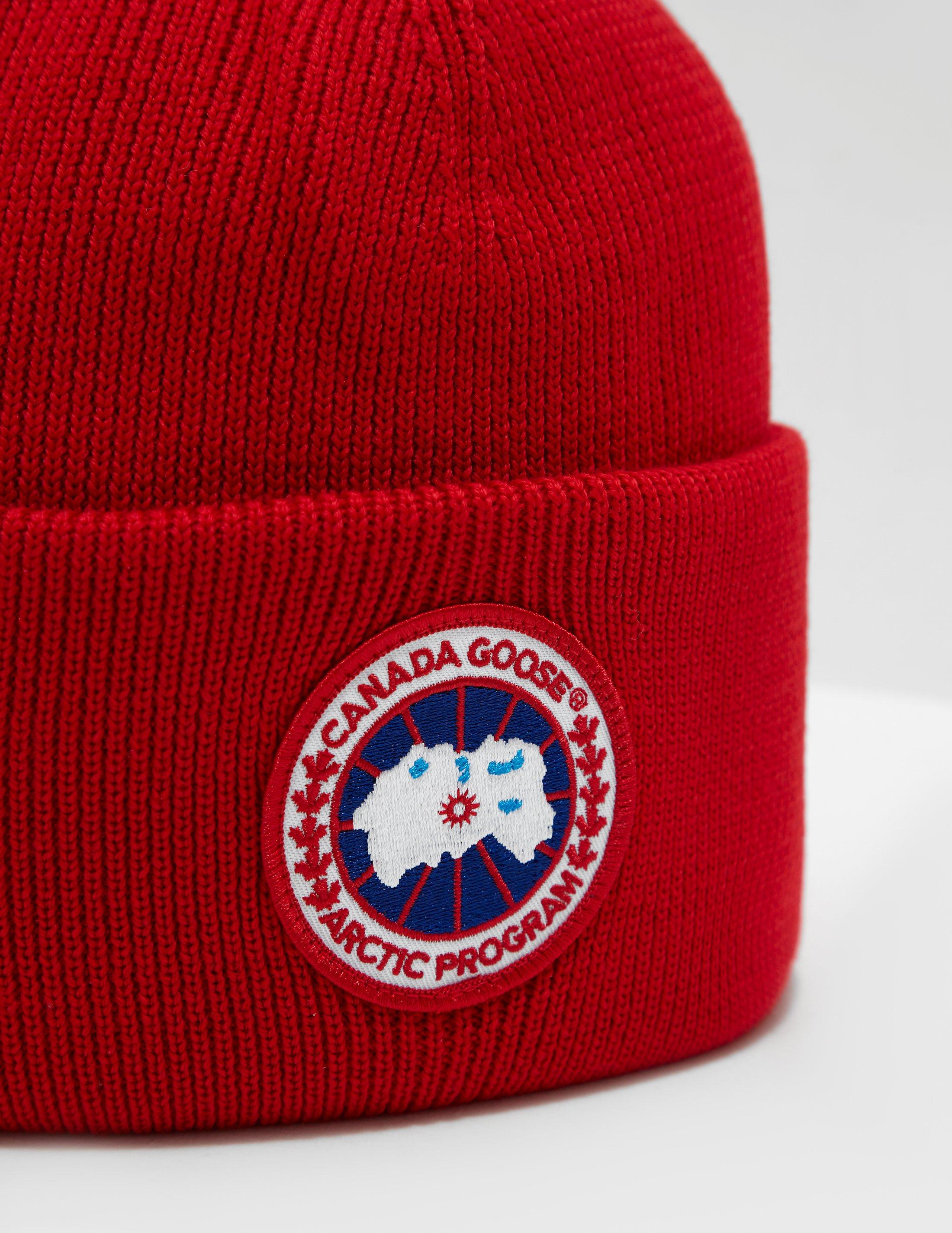 canada goose red beanie