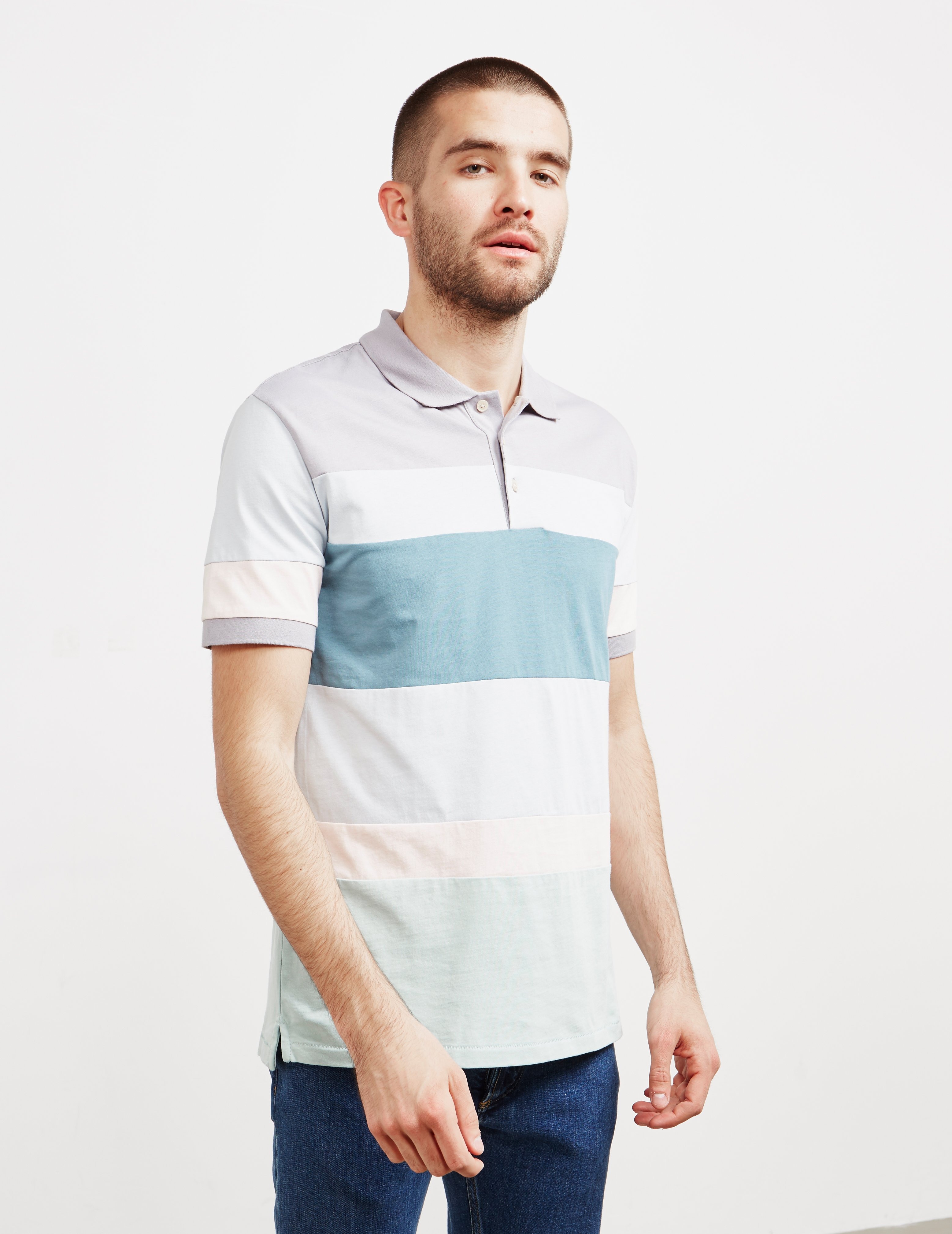 PS Paul Smith Cut and Sew Short Sleeve Polo Shirt Tessuti