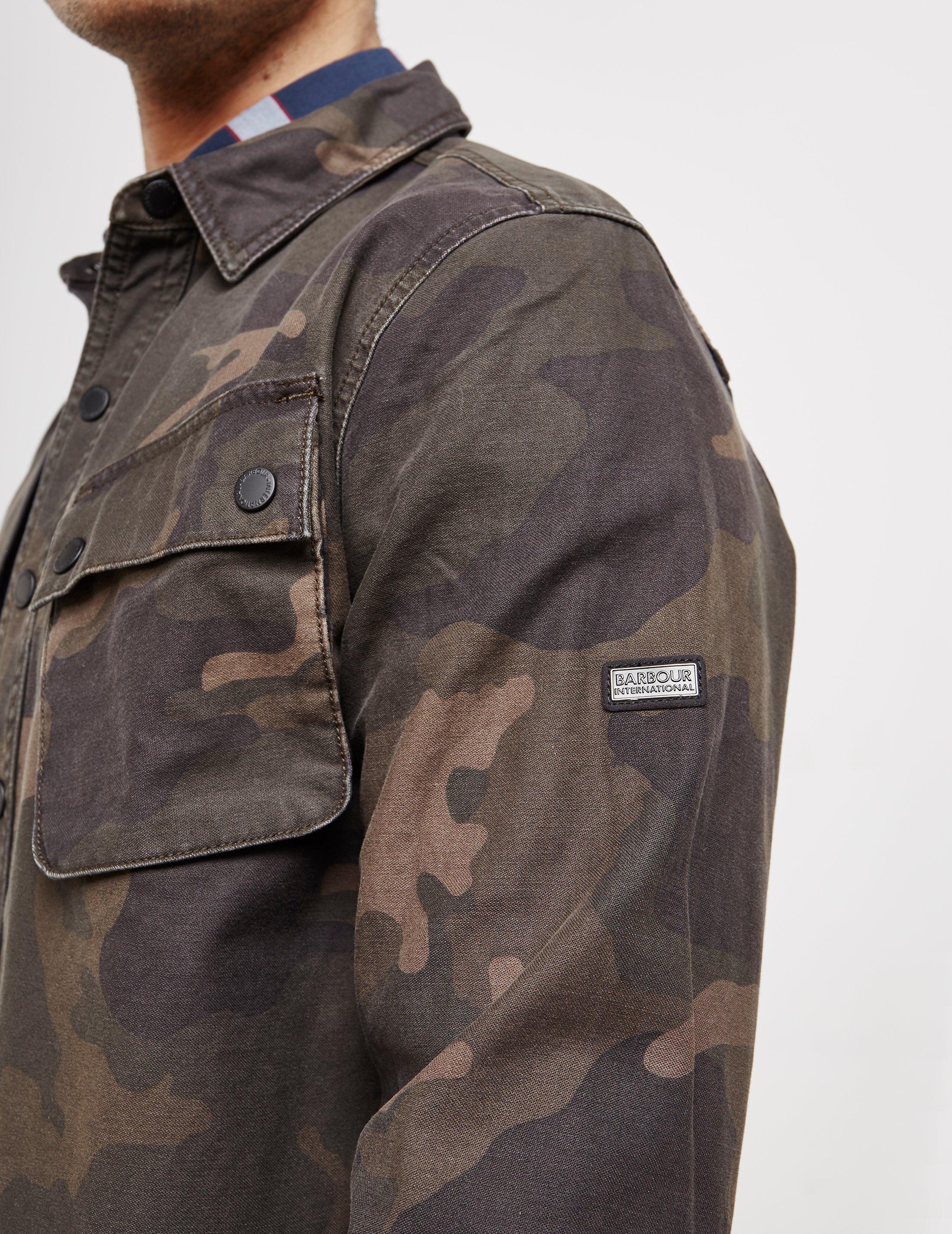 barbour international camo overshirt