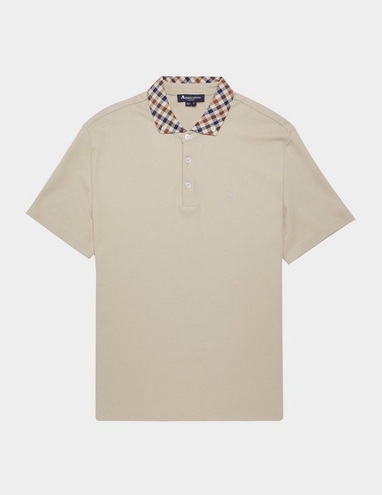Aquascutum Club Check Collar Short Sleeve Polo Shirt Tessuti