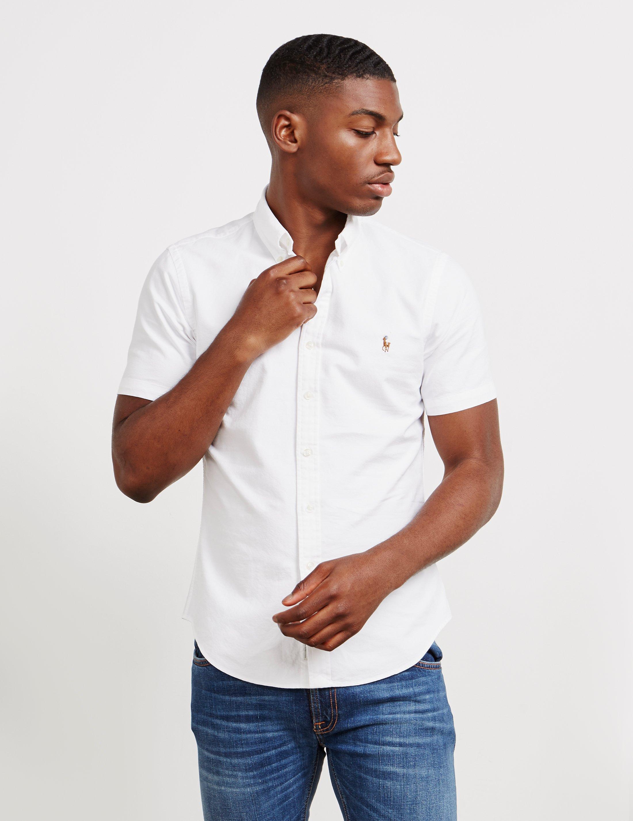 ralph lauren slim fit oxford shirt short sleeve