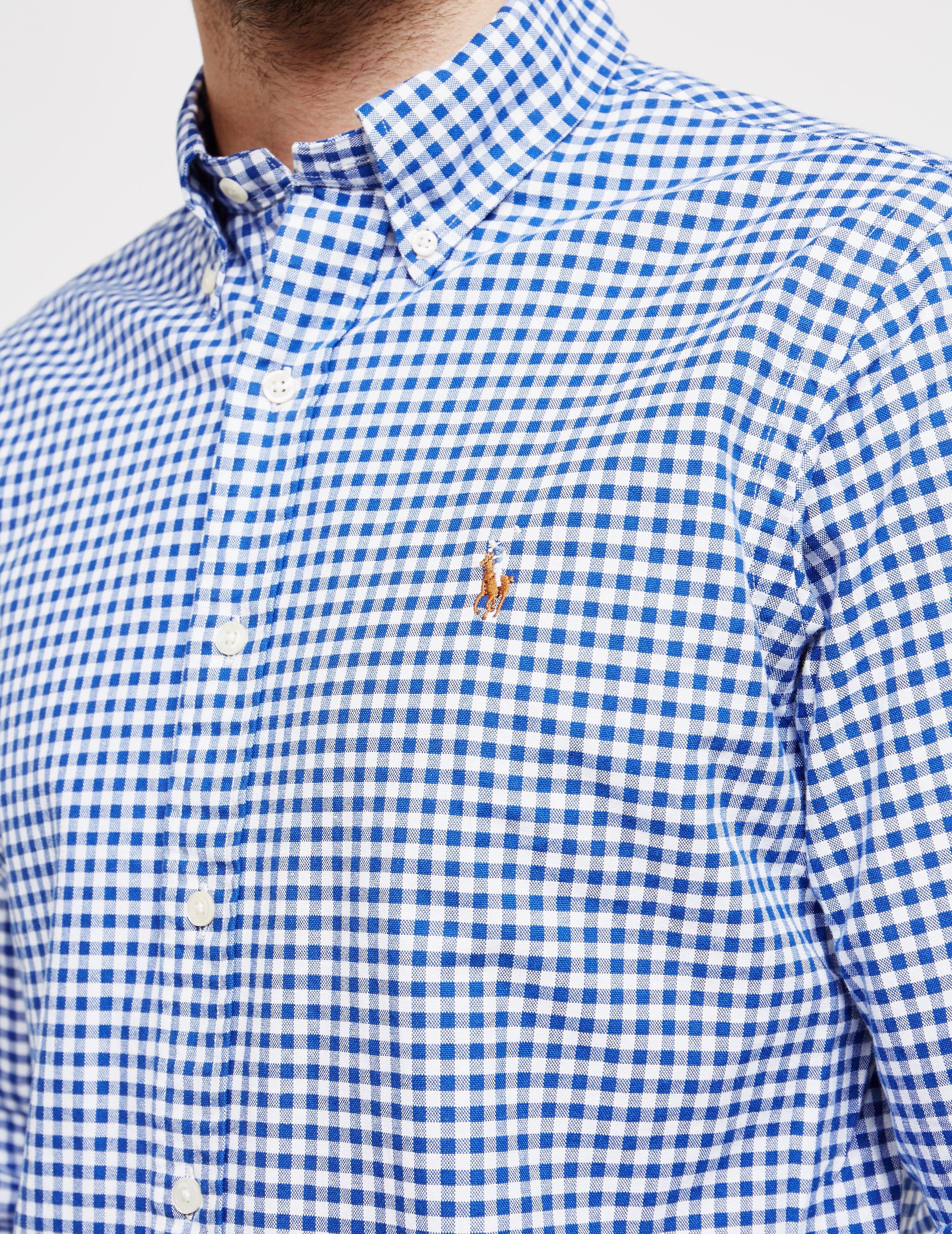 ralph lauren blue checkered shirt