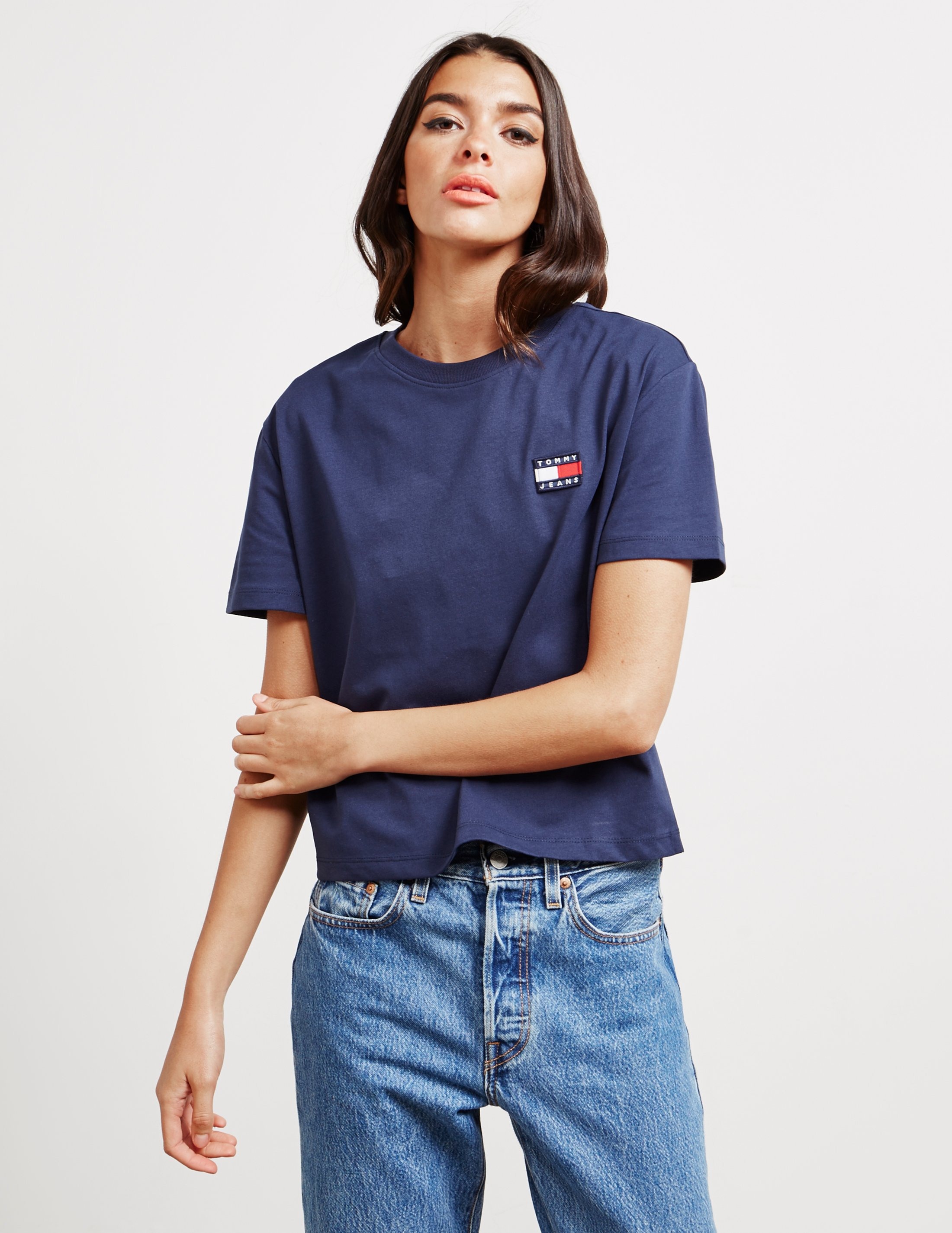 Tommy Jeans Badge Crop Short Sleeve T-Shirt | Tessuti