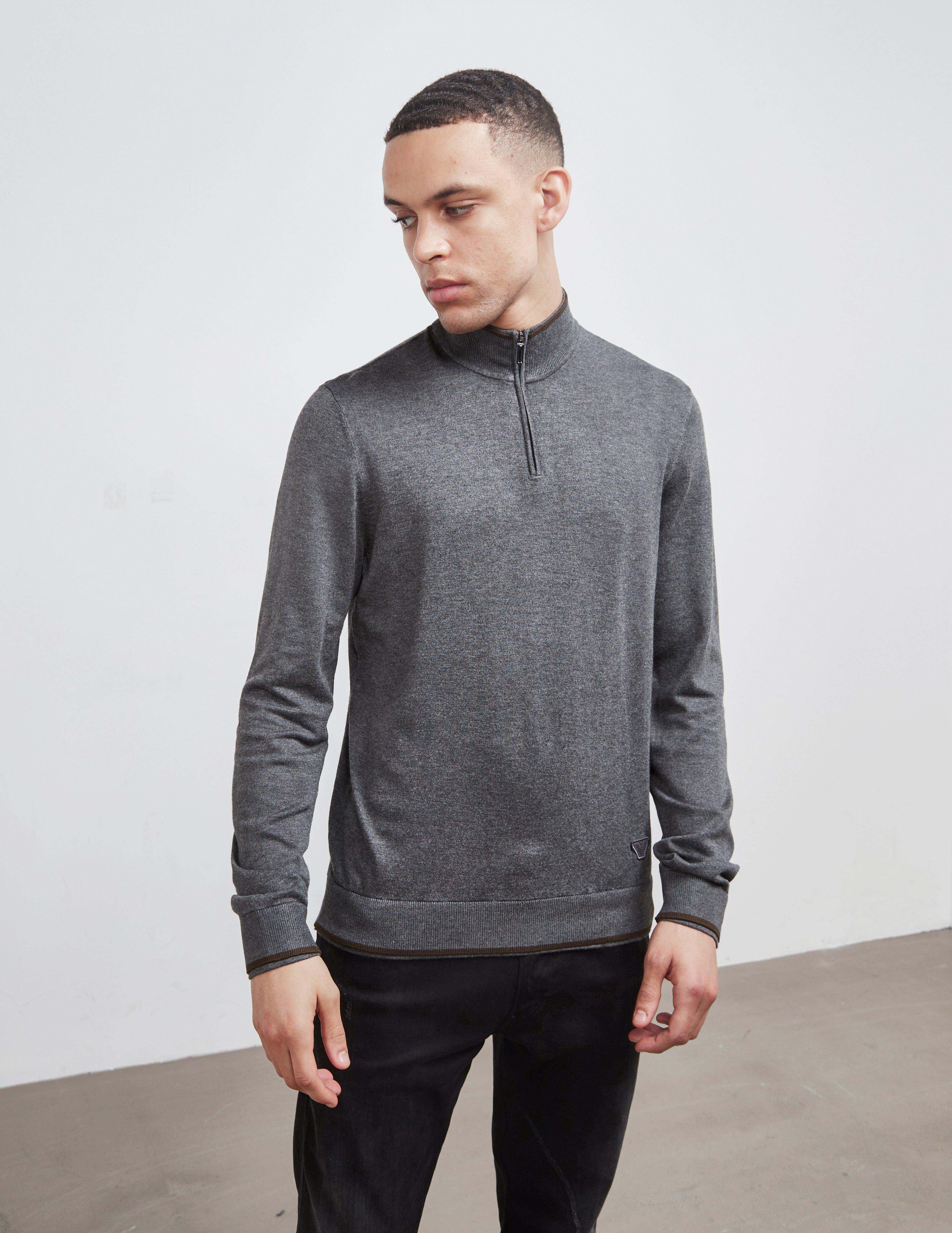 armani half zip sweater