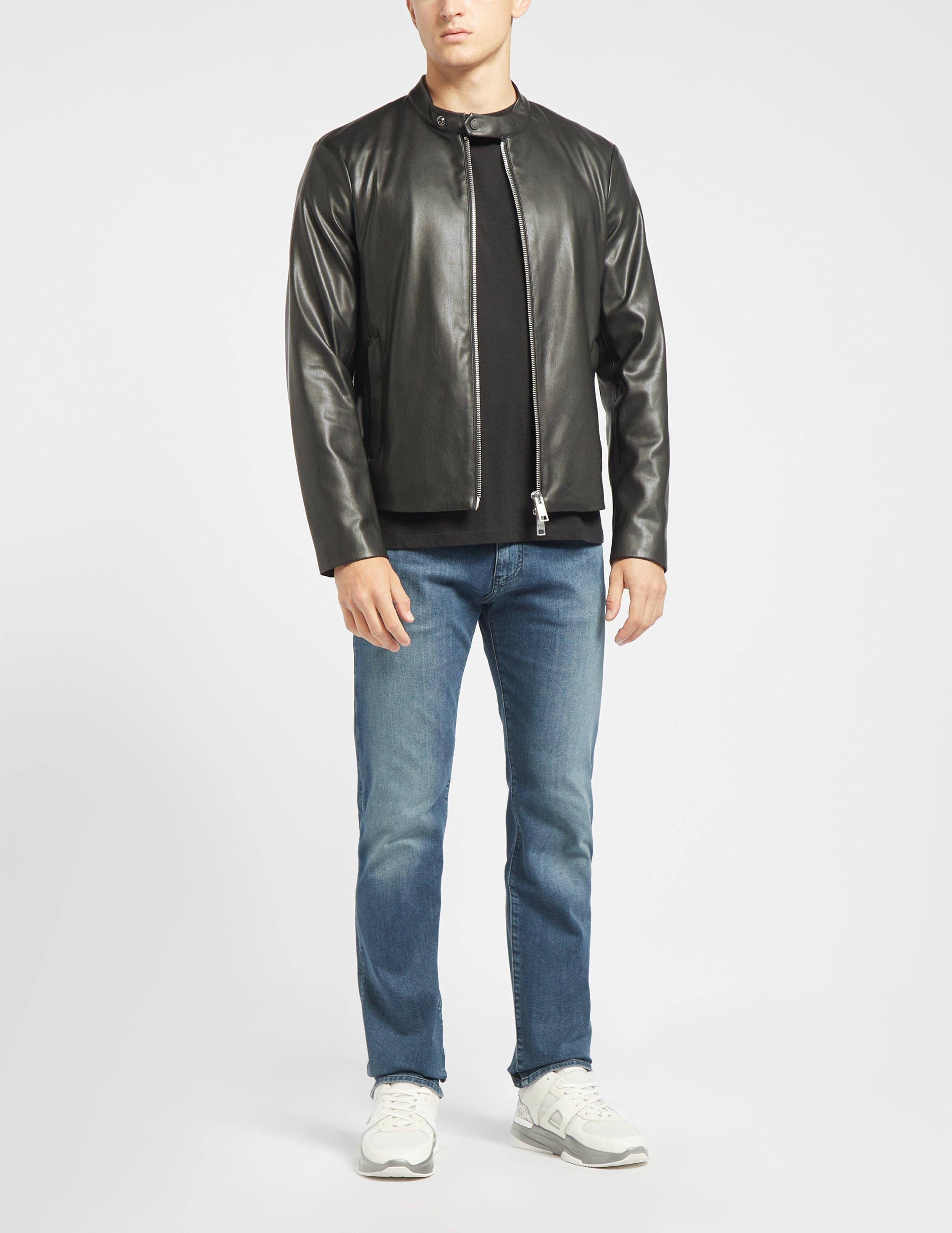 armani exchange men's leather jacket