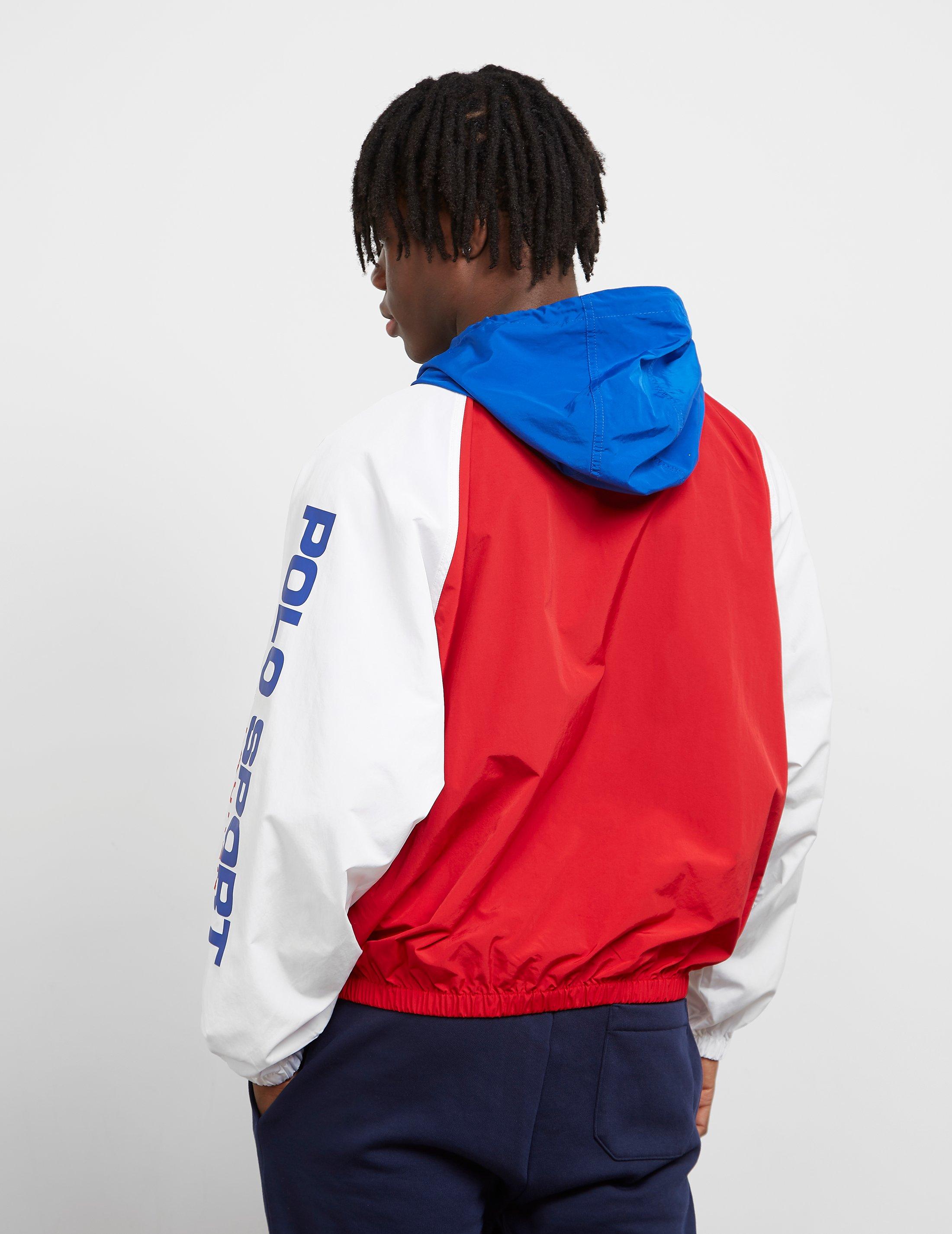 polo windbreaker red white and blue