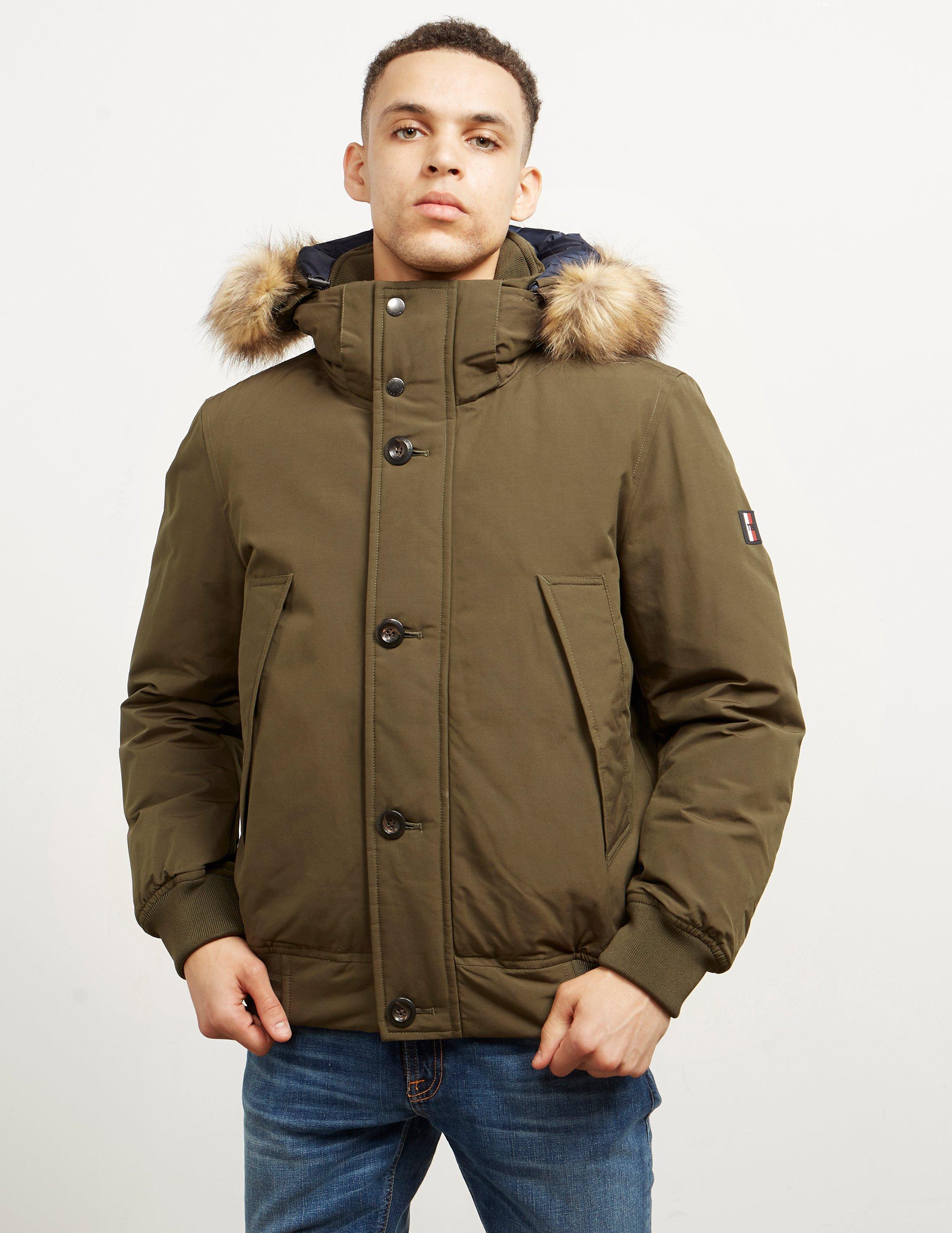 tommy hilfiger fur bomber jacket