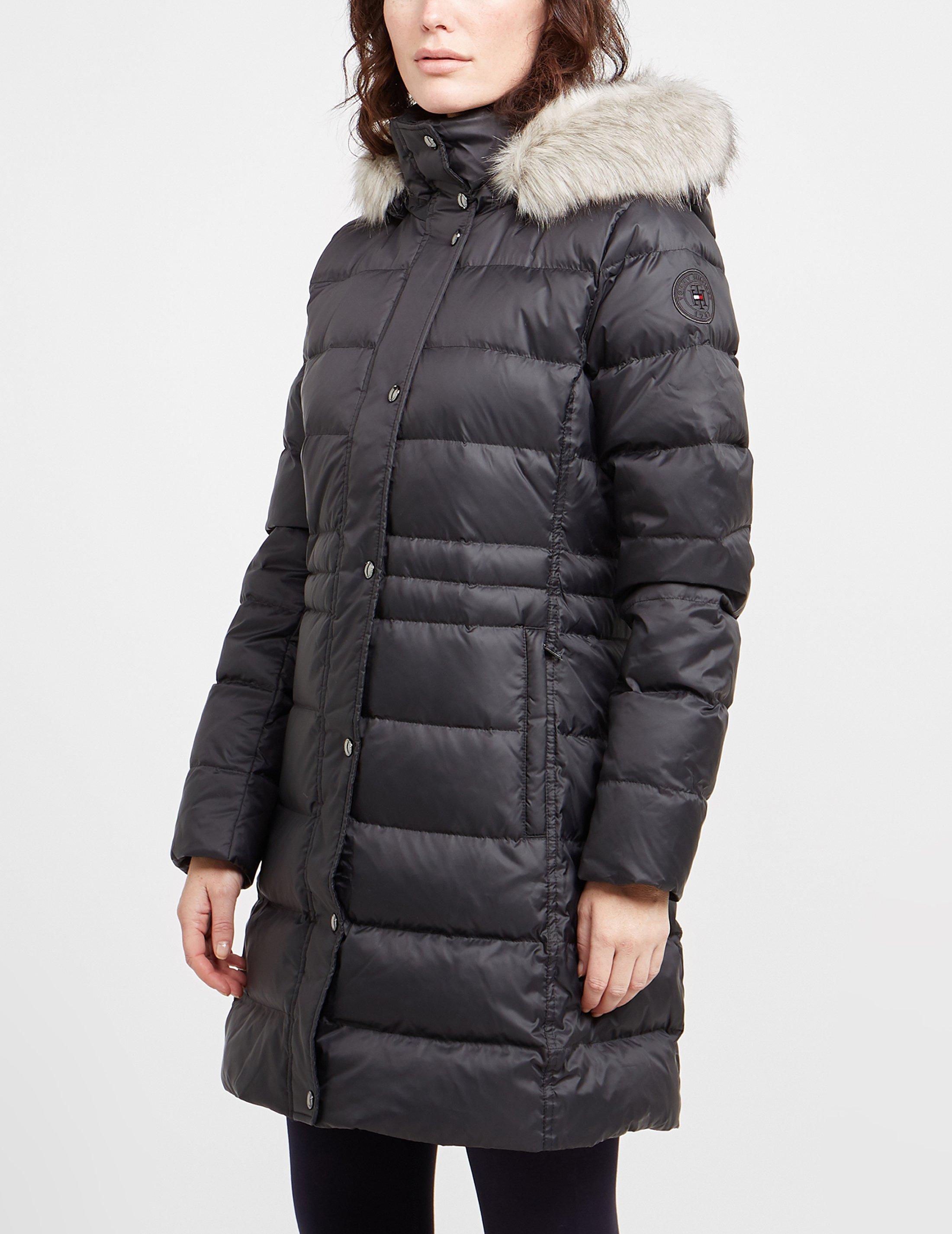 tommy jeans long padded hooded coat