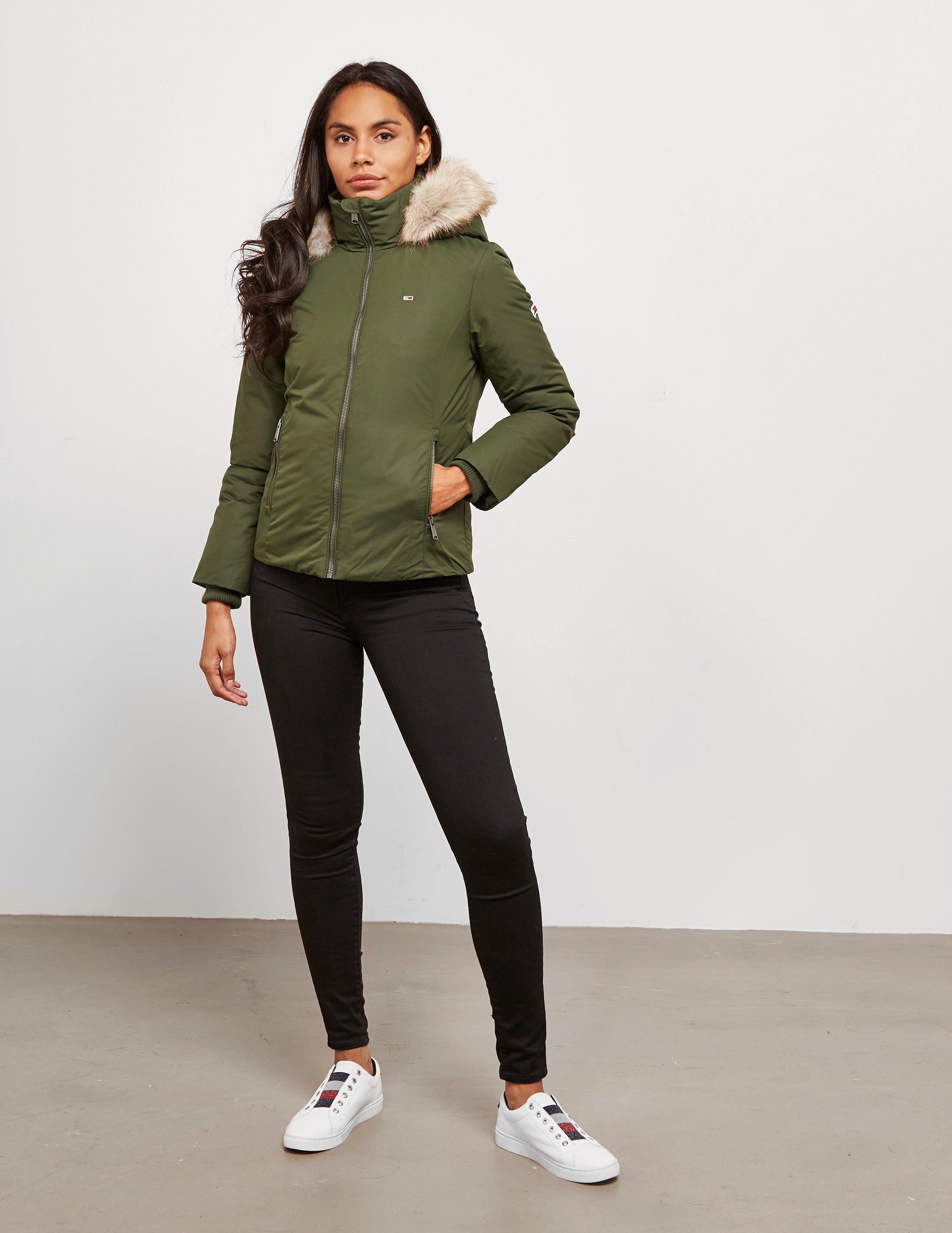 tommy hooded down jacket