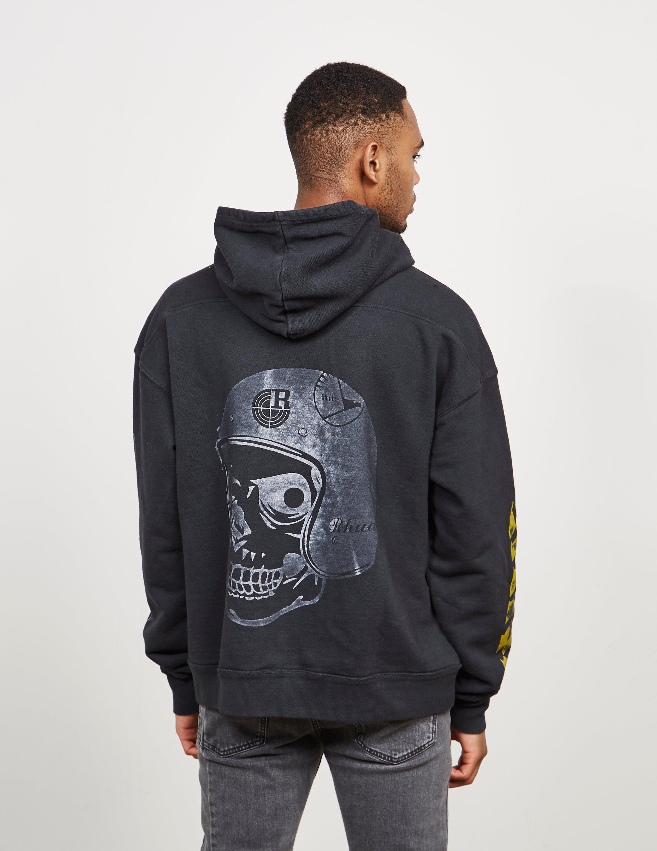 rhude skull hoodie