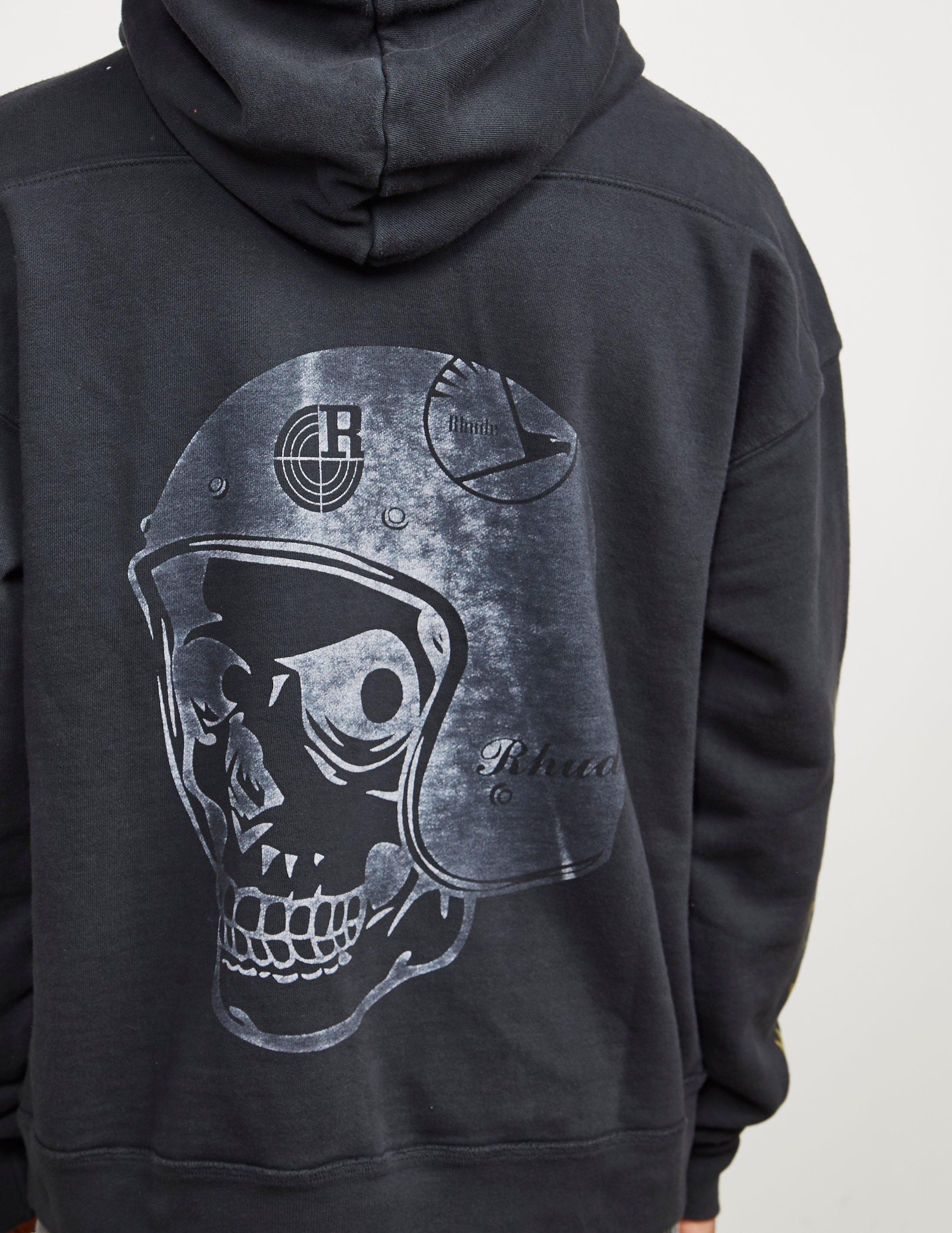 rhude skull hoodie