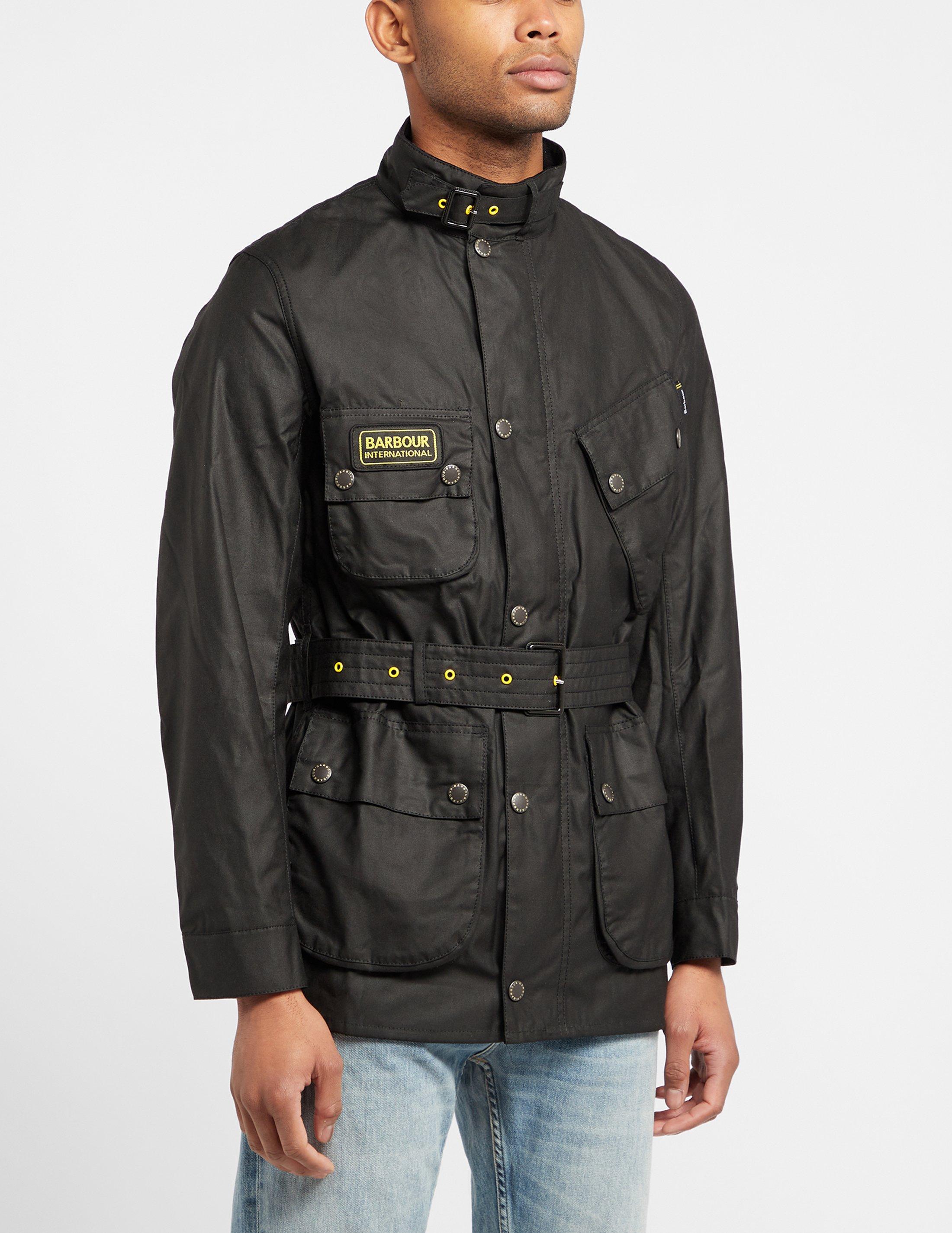 barbour slim wax jacket