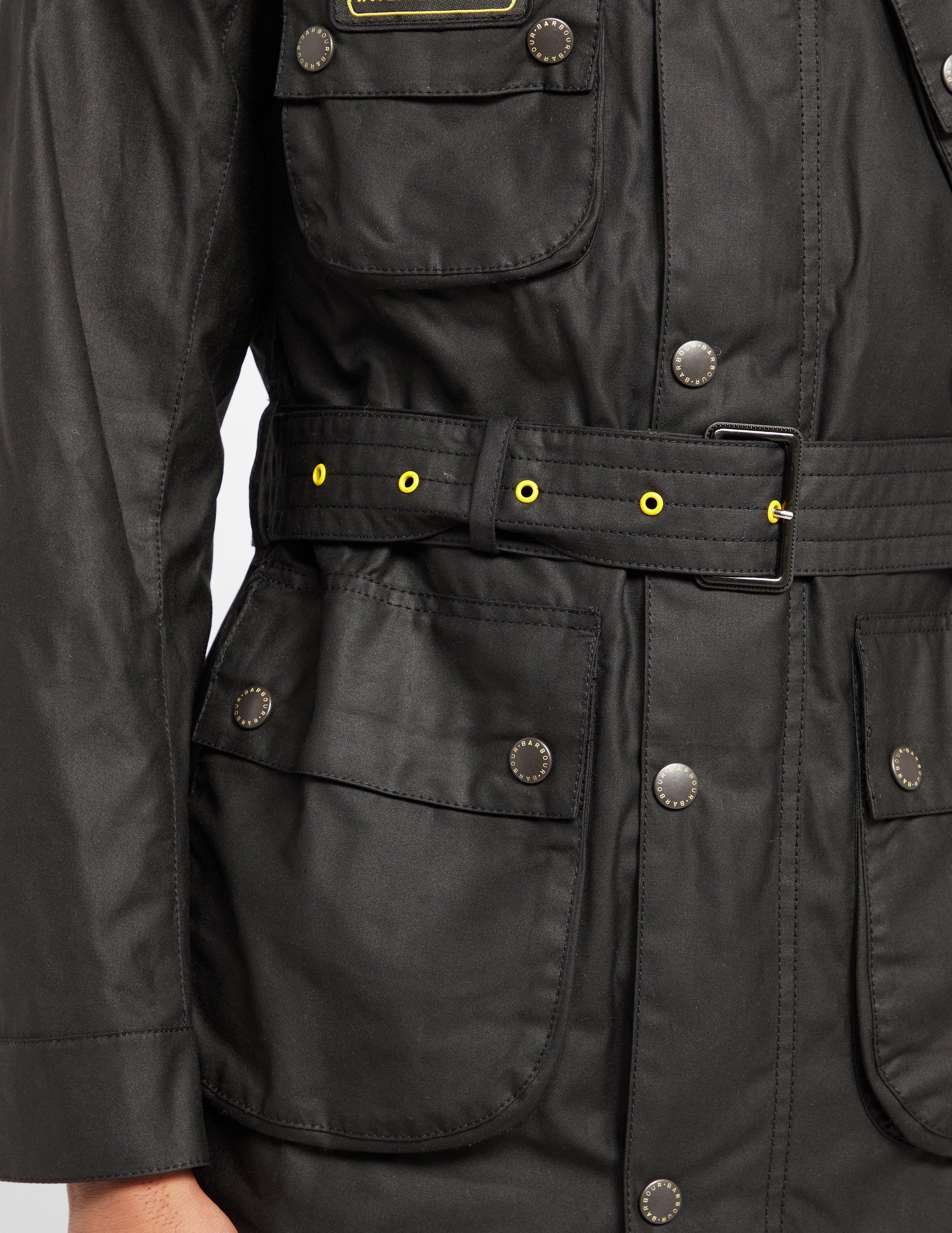 barbour slim wax jacket