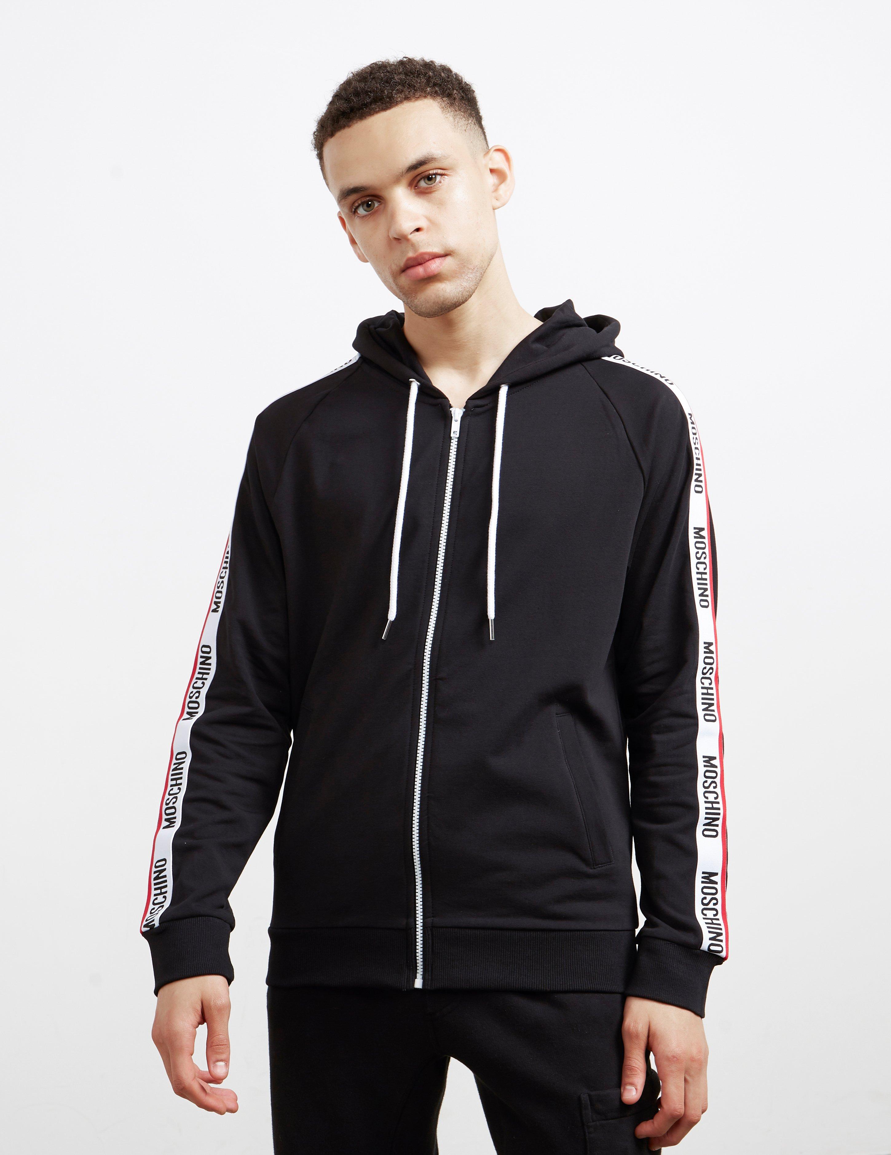 moschino tape full zip hoodie