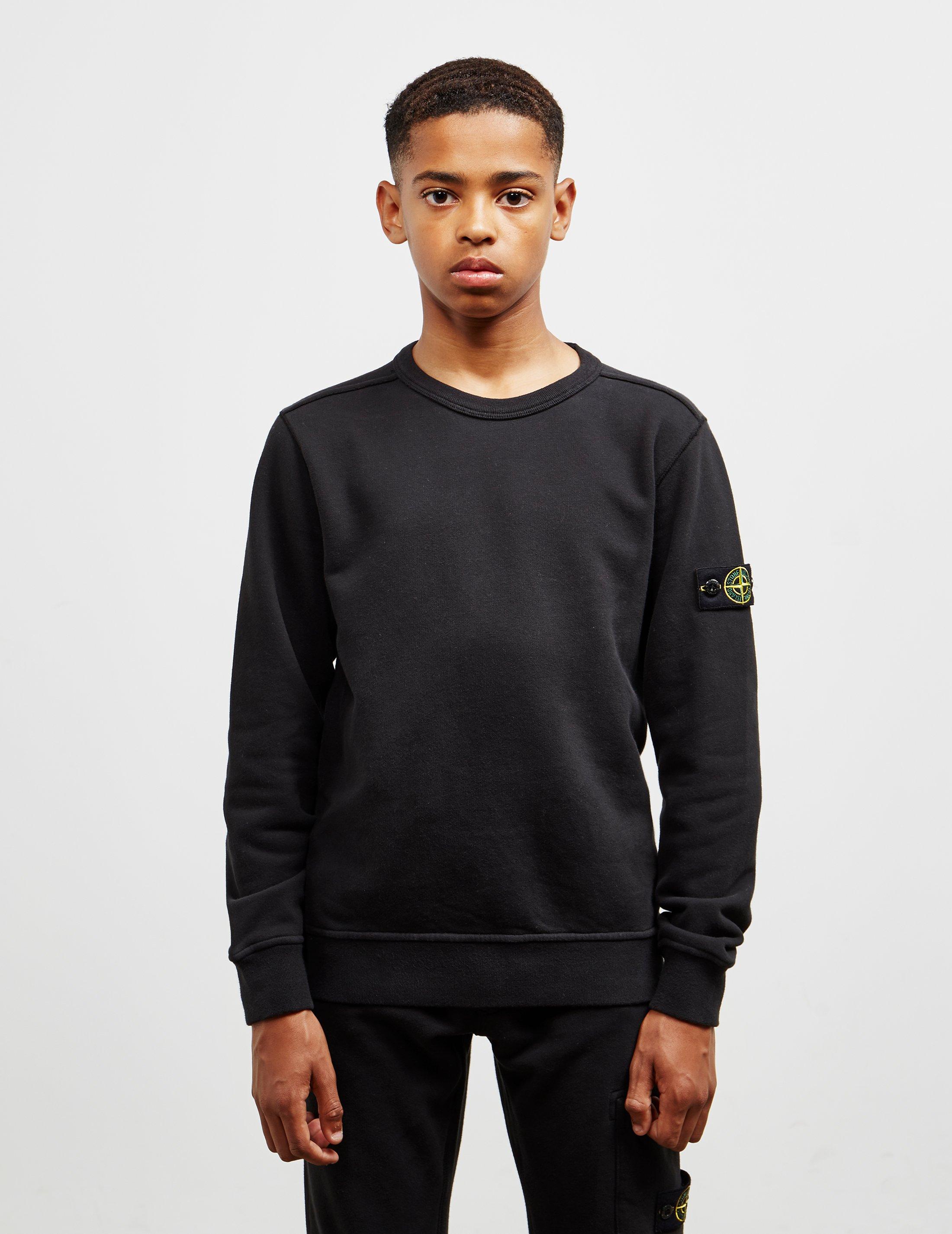 stone island badge crew sweatshirt