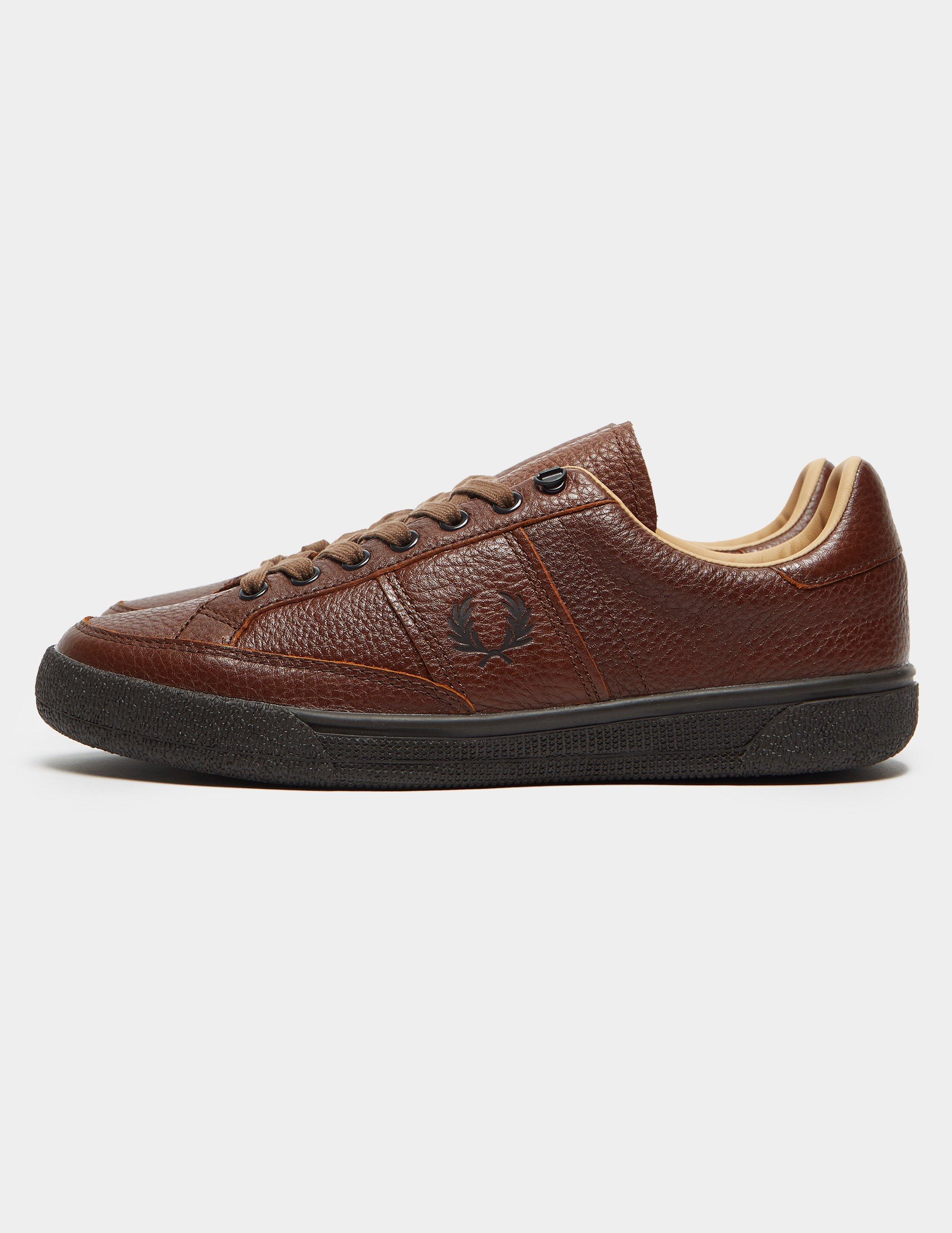 leather fred perry trainers
