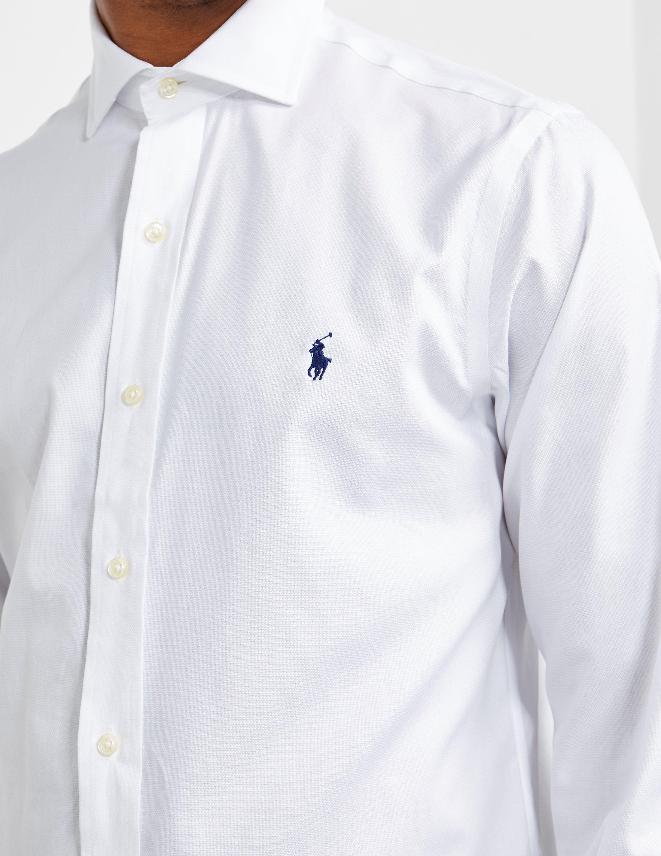 white ralph lauren long sleeve shirt