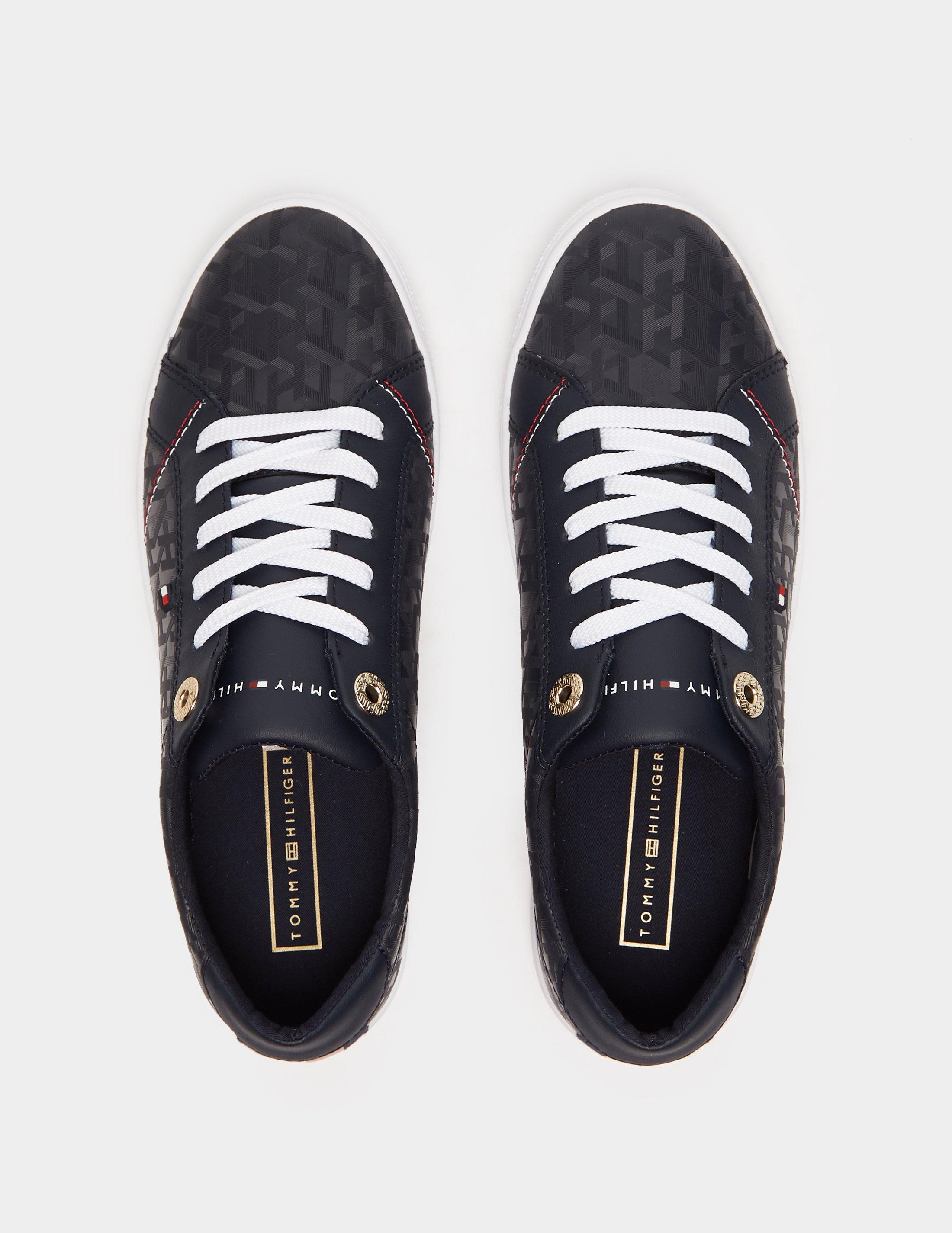 tommy hilfiger jacquard leather trainers