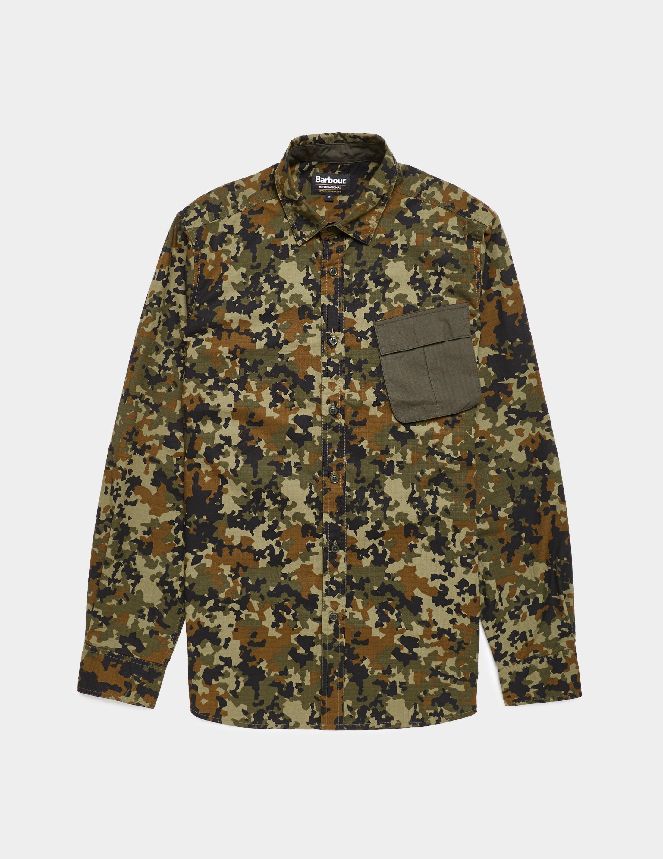 barbour international camo overshirt