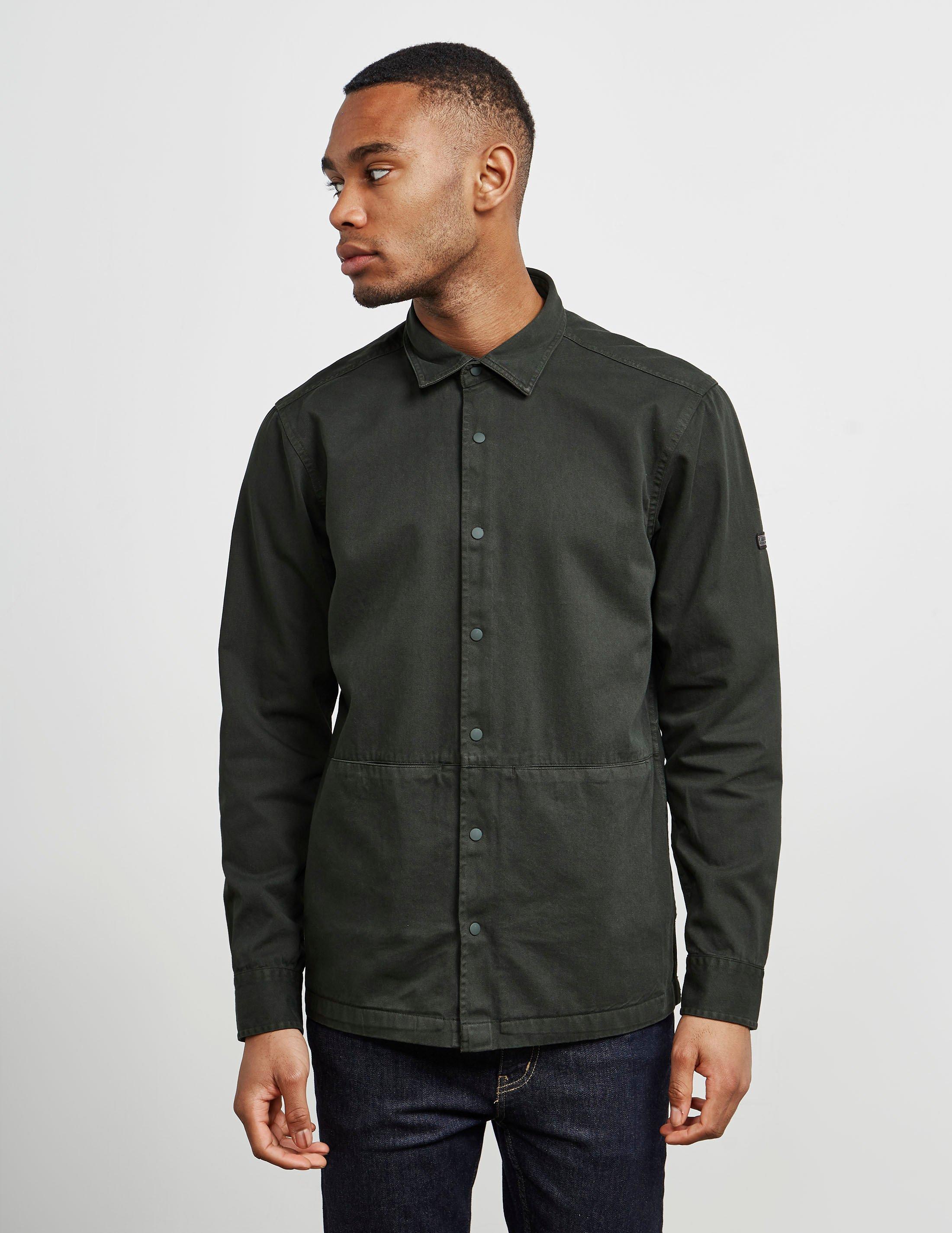 barbour green overshirt