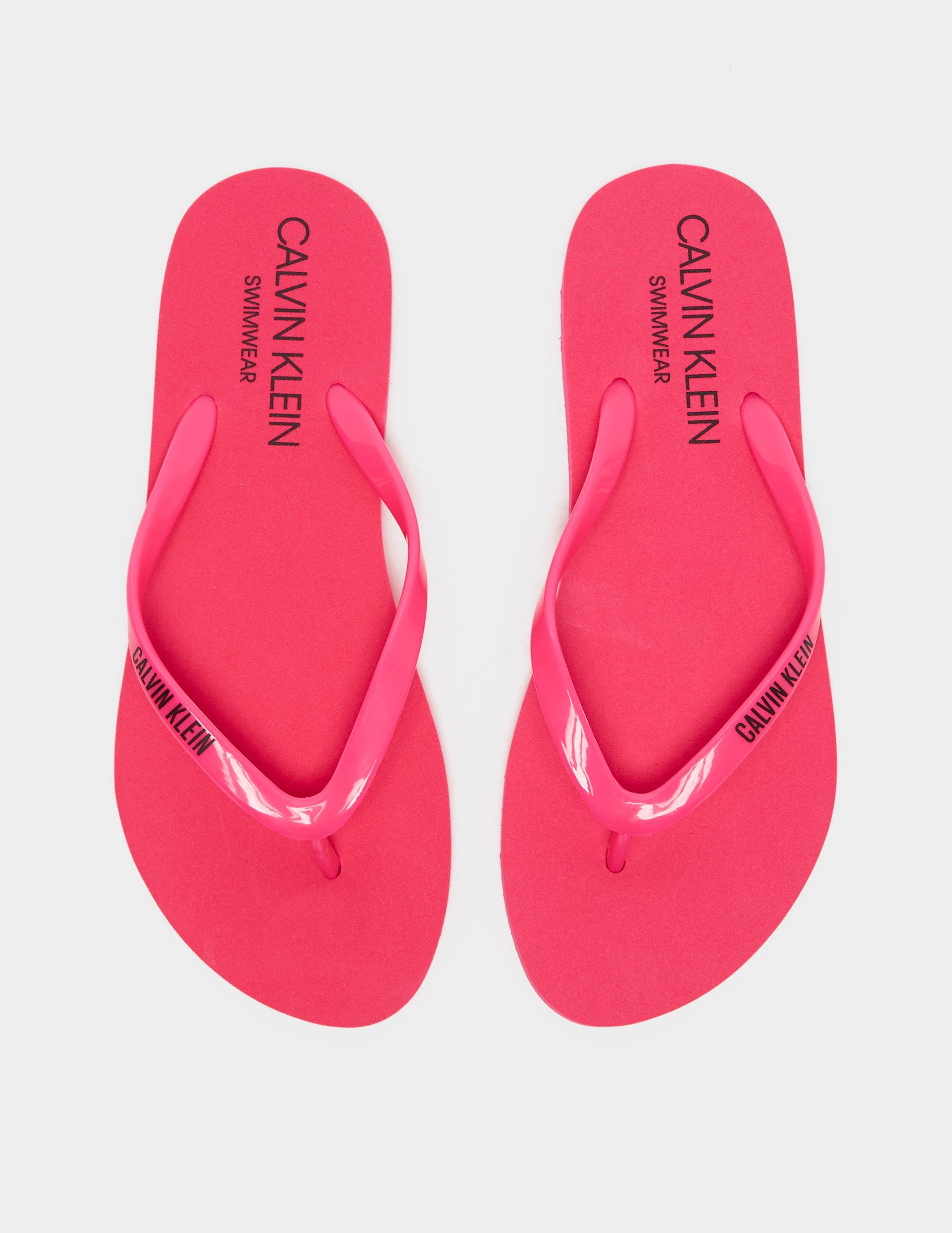 calvin klein flip flops pink