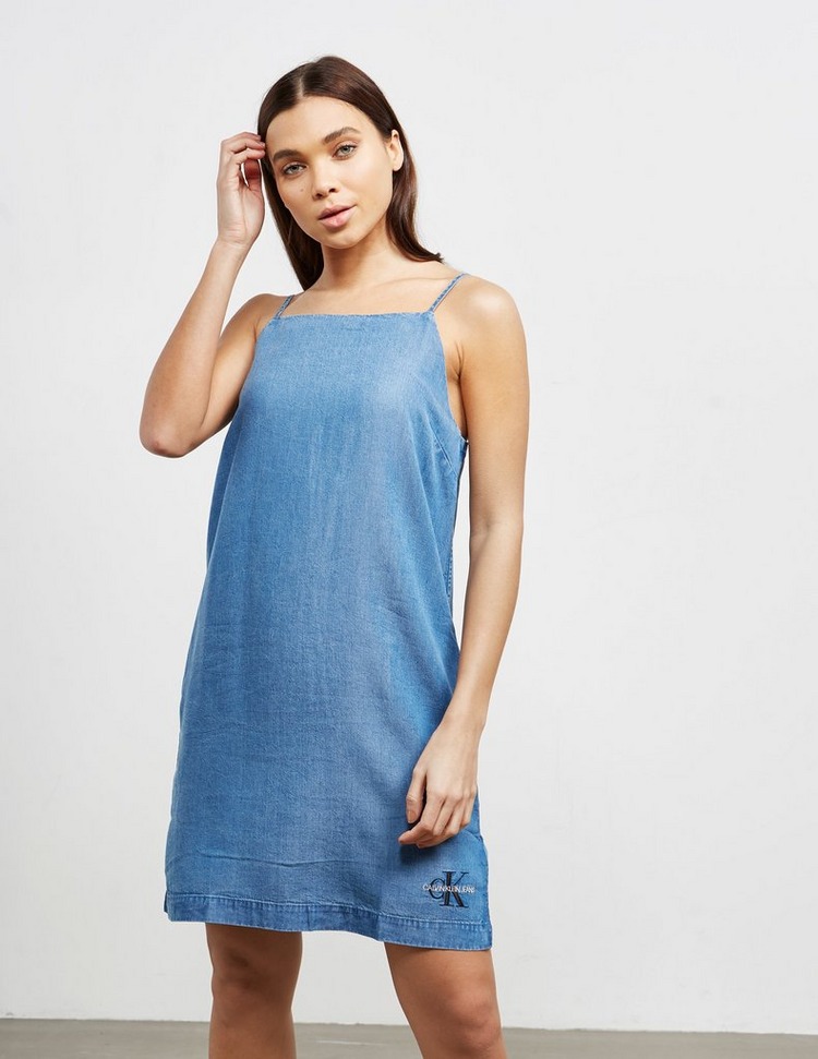 Calvin Klein Jeans Flared Denim Slip Dress | Tessuti