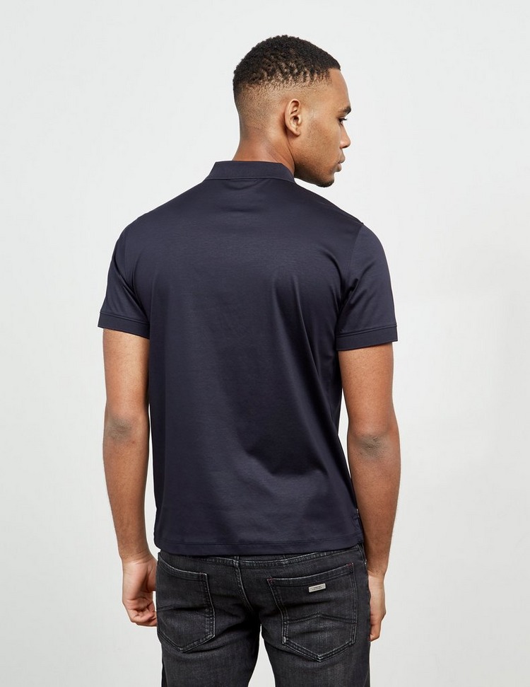 Emporio Armani Zip Placket Short Sleeve Polo Shirt Tessuti