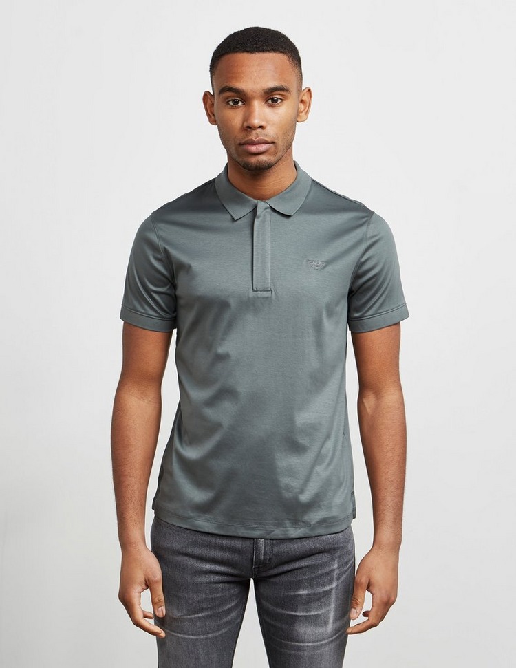 Emporio Armani Zip Placket Short Sleeve Polo Shirt | Tessuti