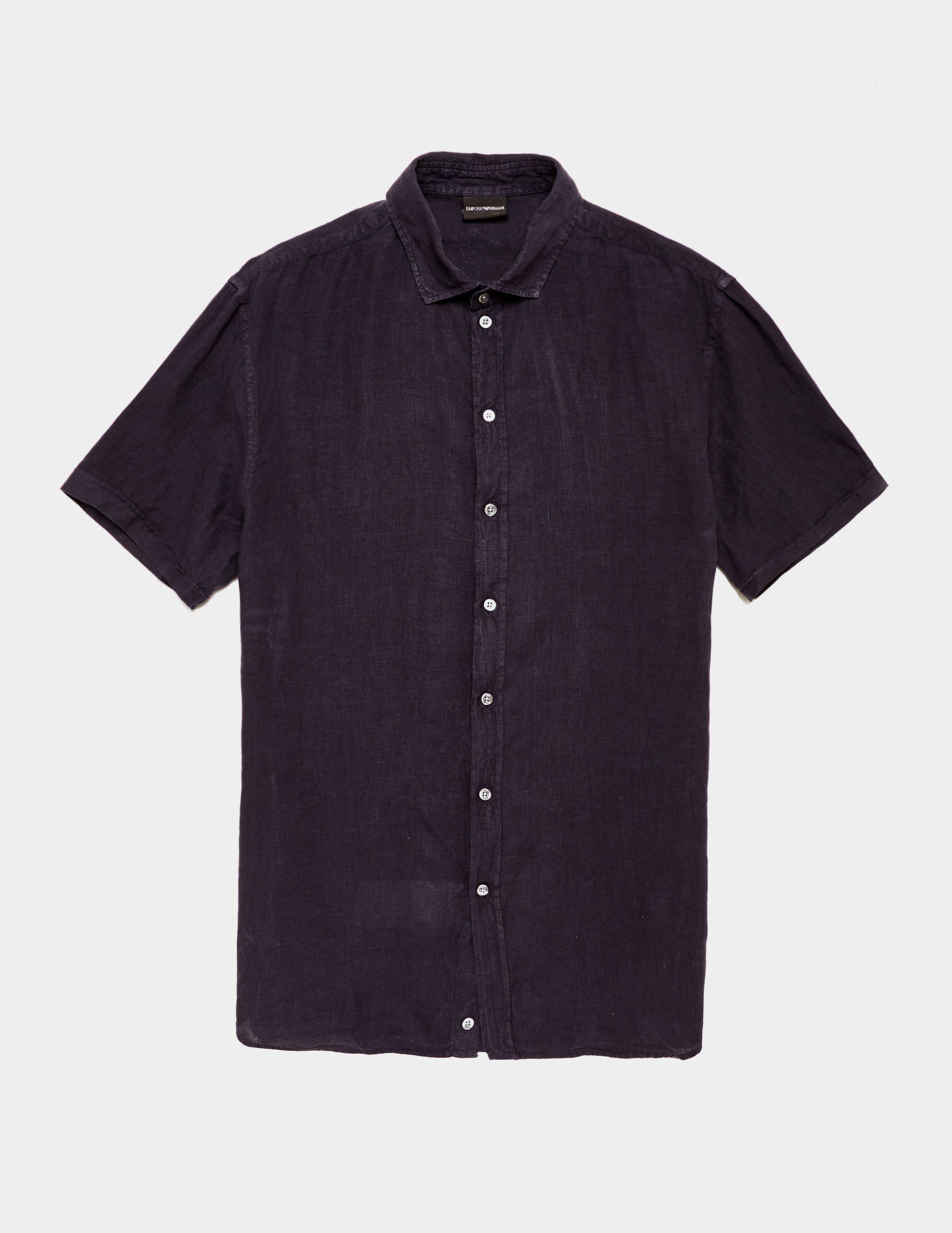 armani black short sleeve shirt