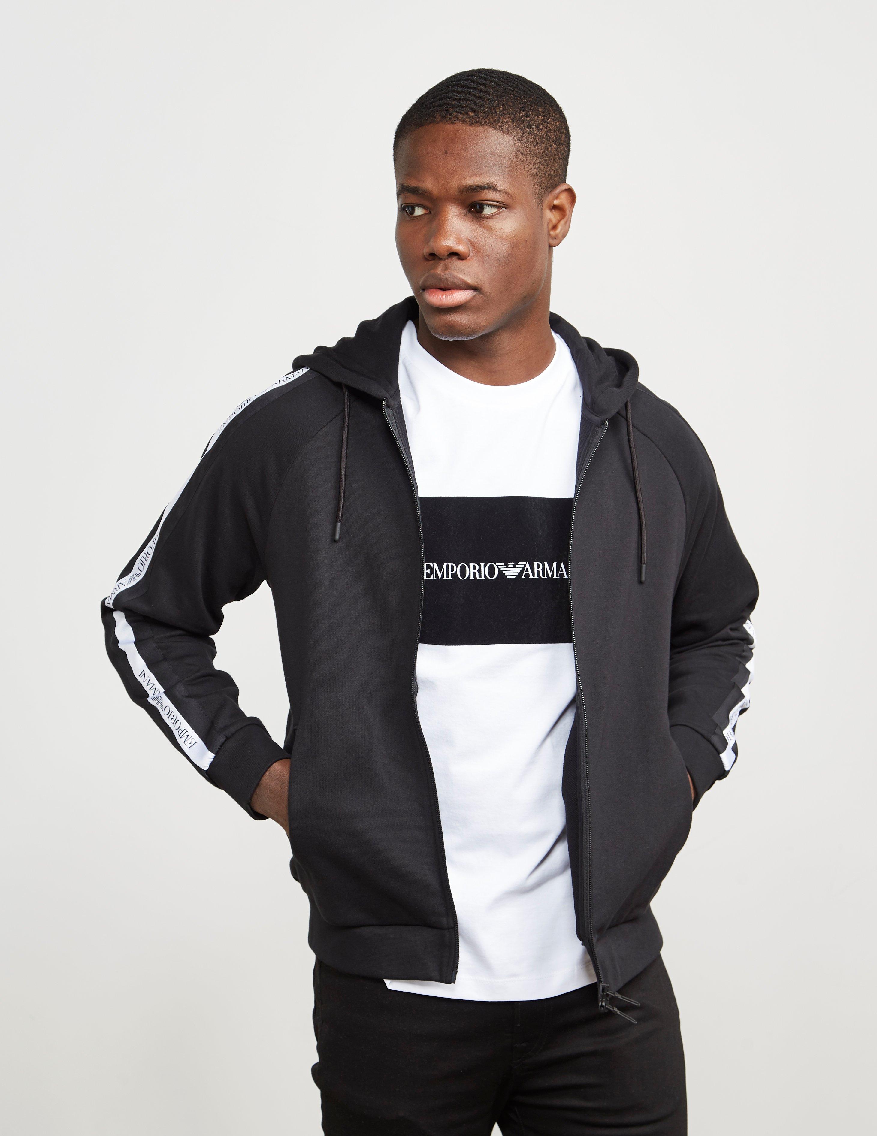 emporio armani tape hoodie