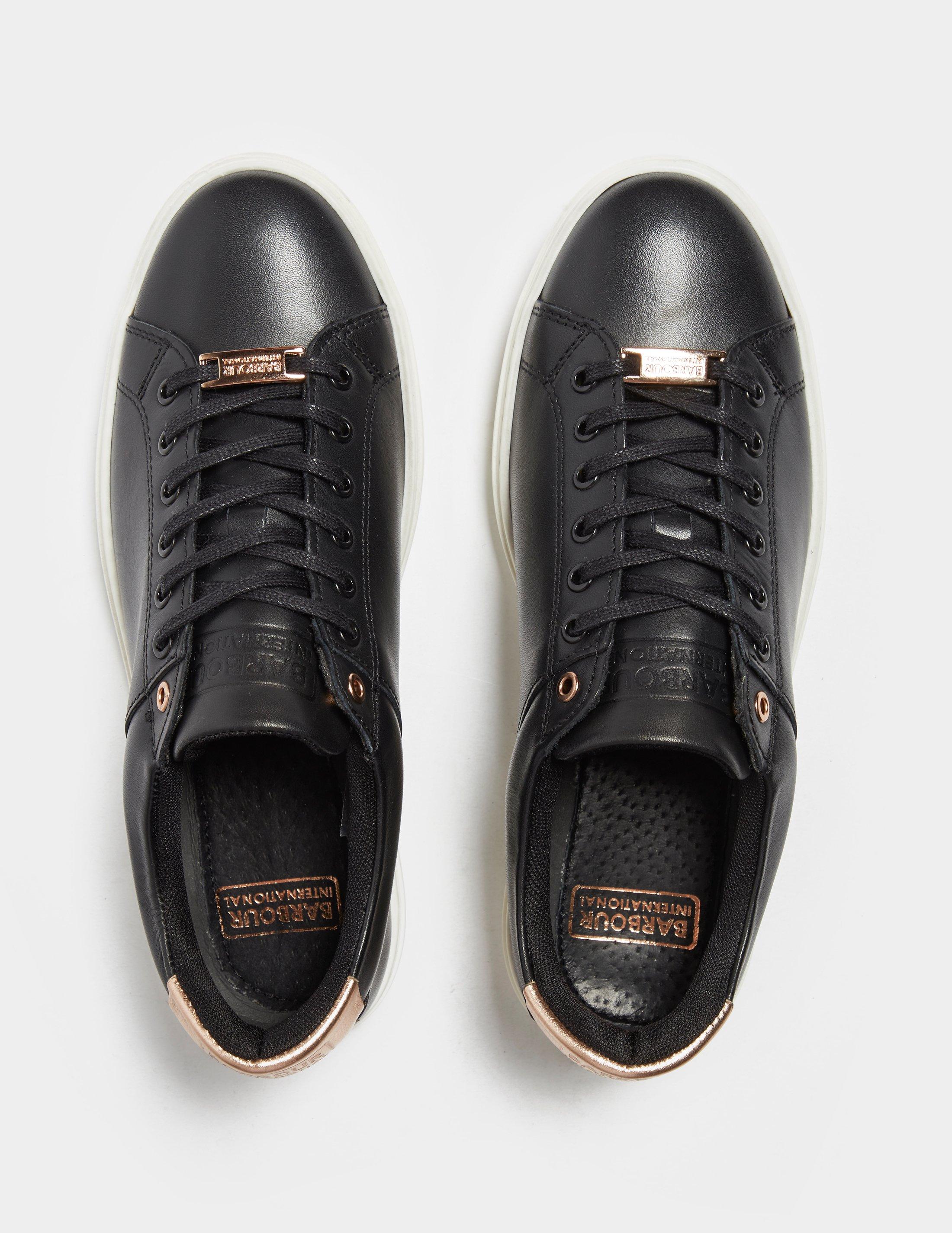 barbour black trainers