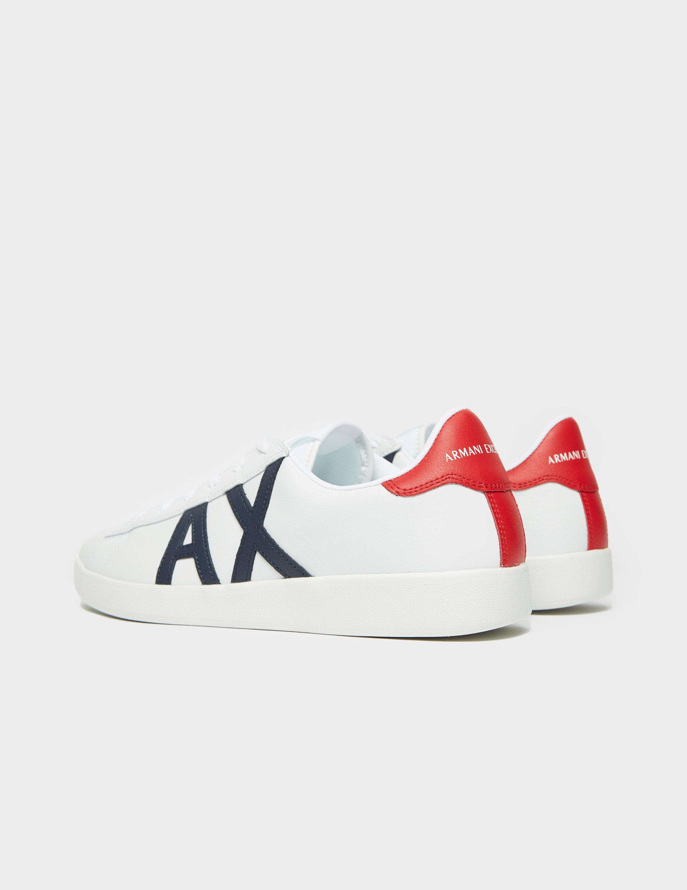 armani exchange perforated leather trainers