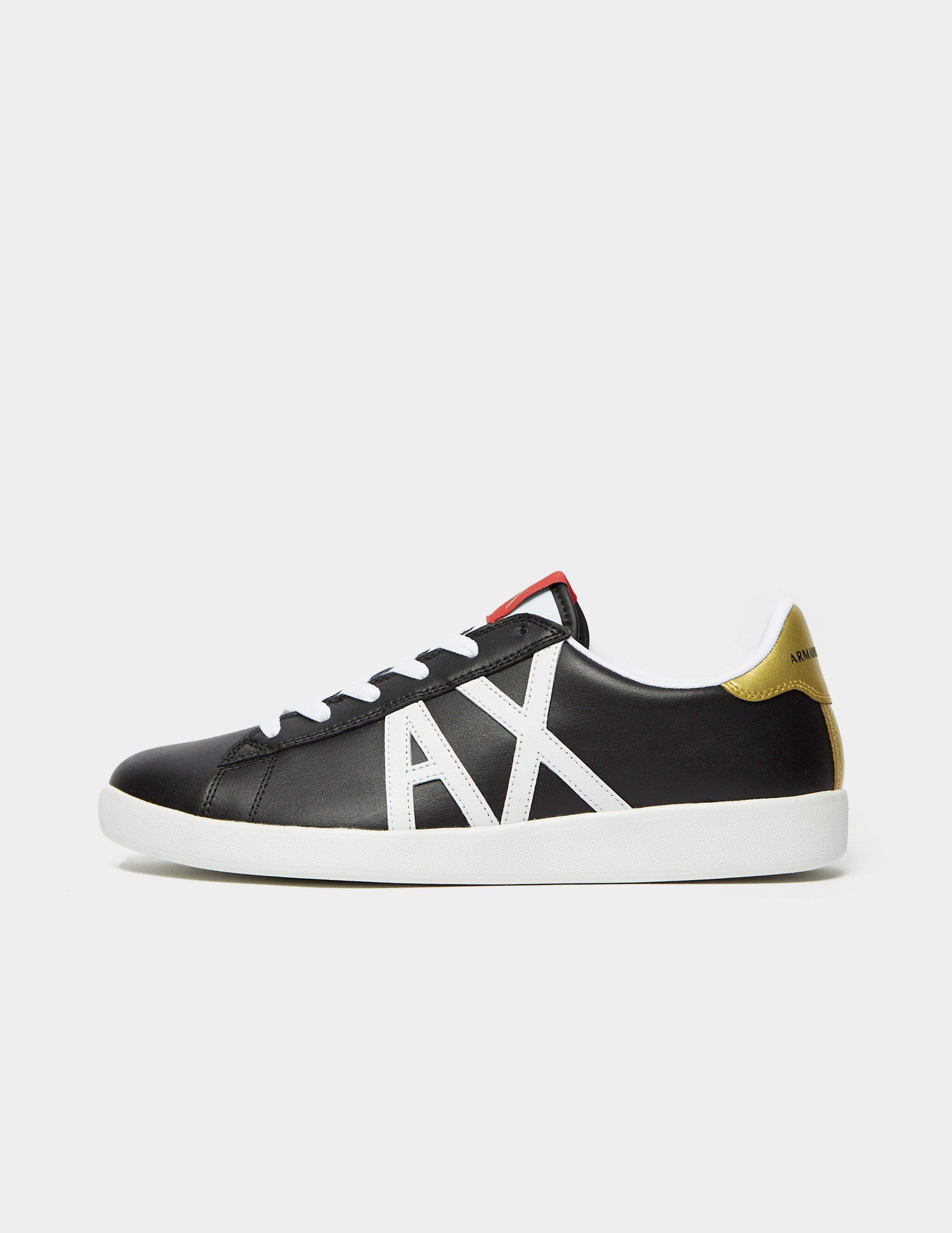 armani exchange perforated leather trainers