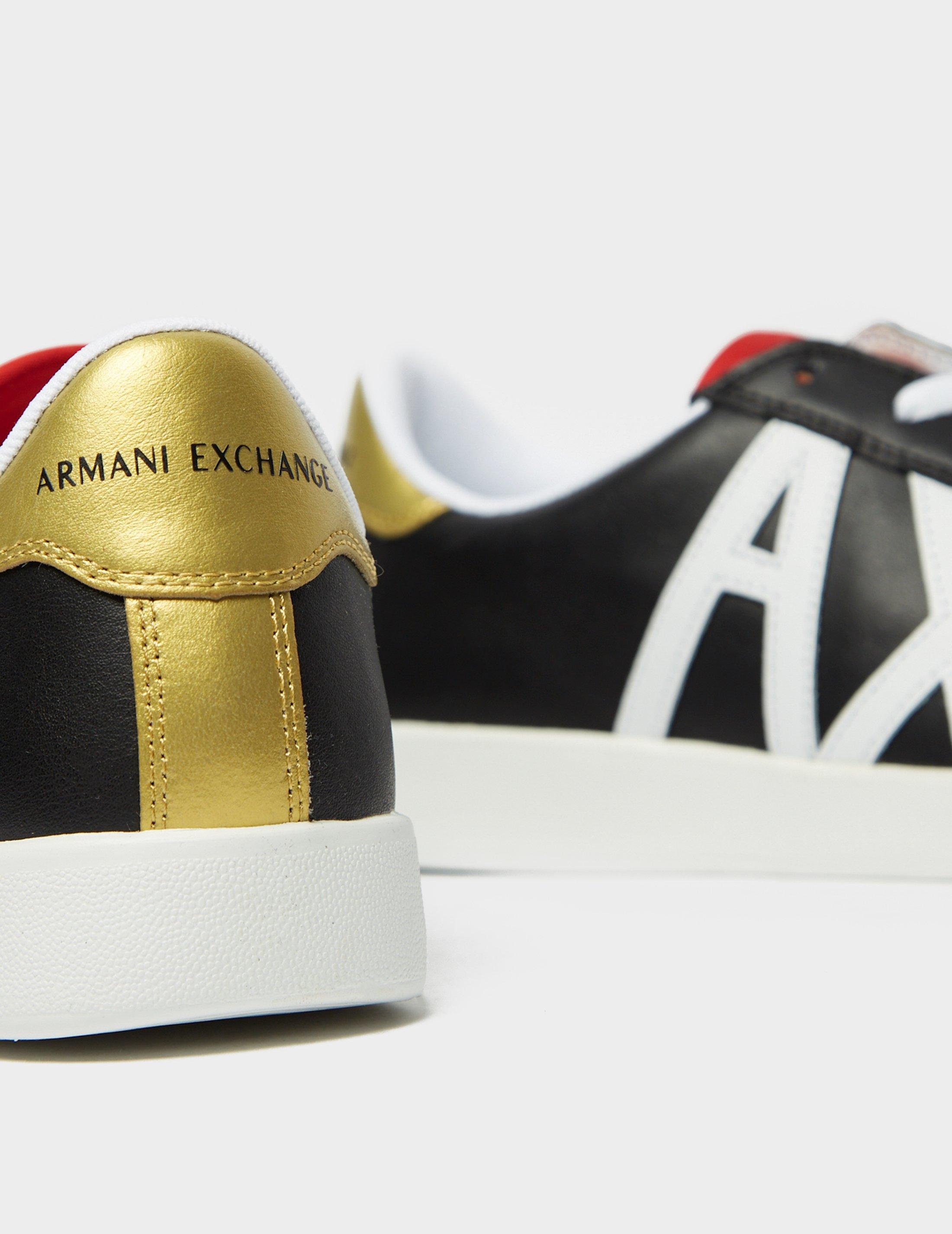 armani exchange perforated leather trainers