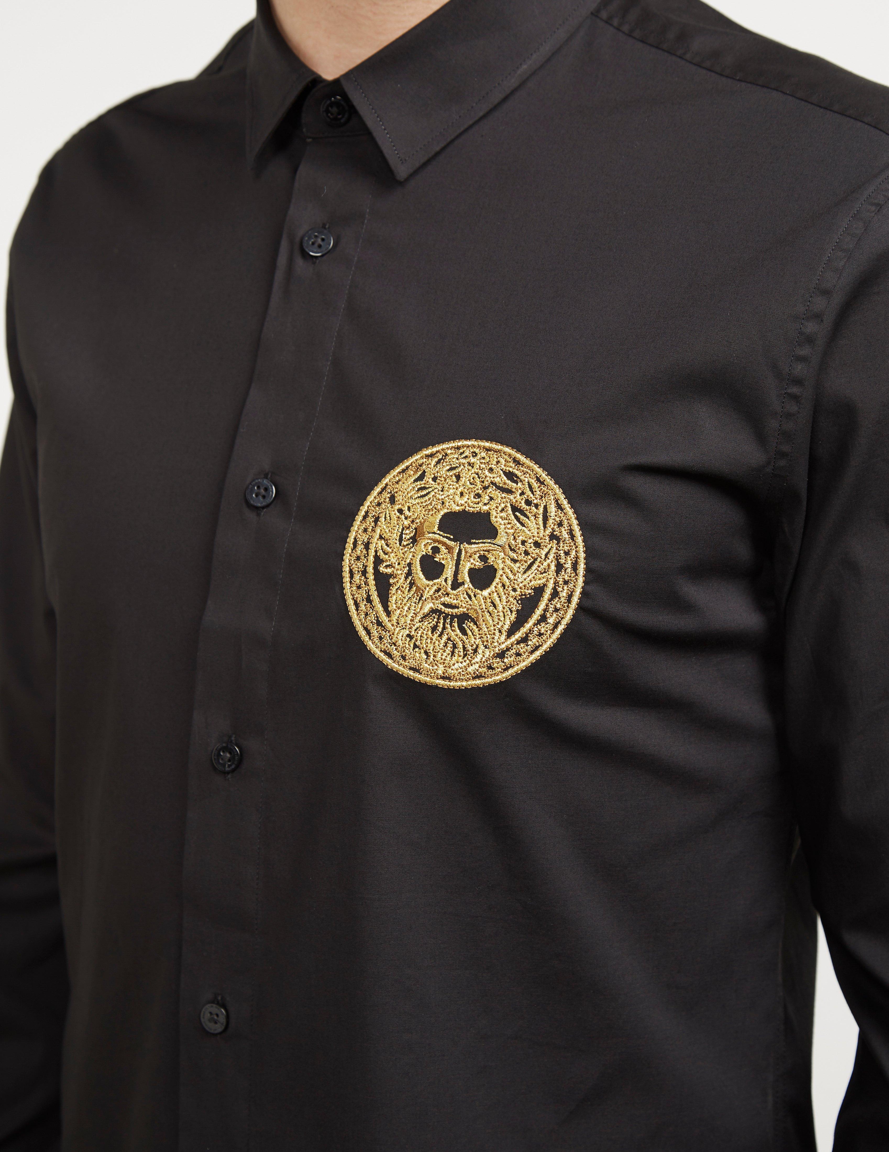 versace black long sleeve shirt